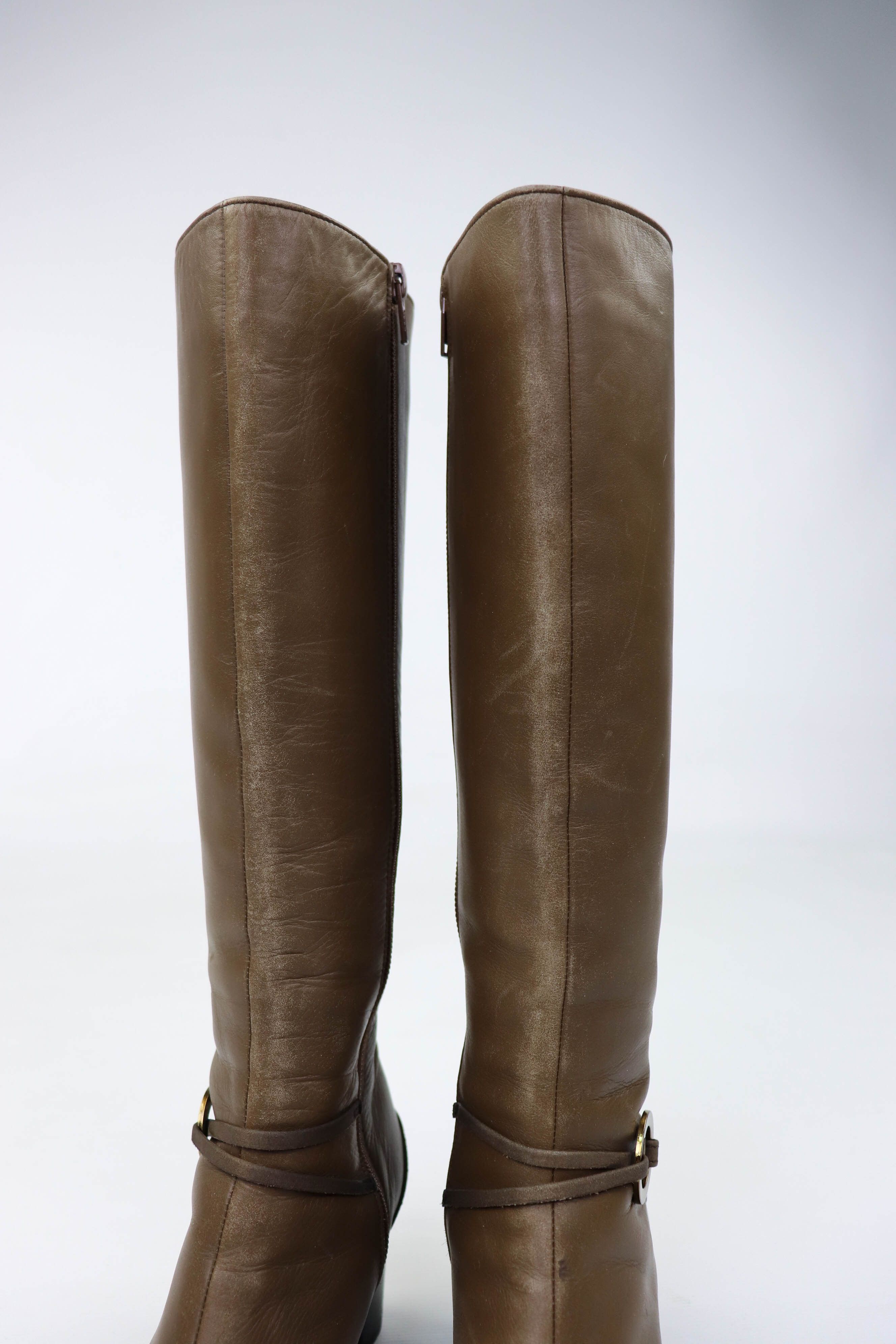 Japanese Brand Vintage iCB Made in Japan Tan Leather Pointed Toe Boots Size US 5 / IT 35 - 9 Thumbnail