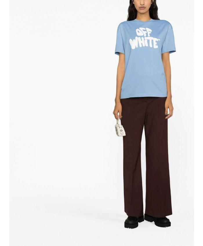 Off-White o1gr1nt0125 70S Type Logo Casual T-Shirt in Light Blue Size XXL / US 16-18 / IT 52-54 - 2 Thumbnail