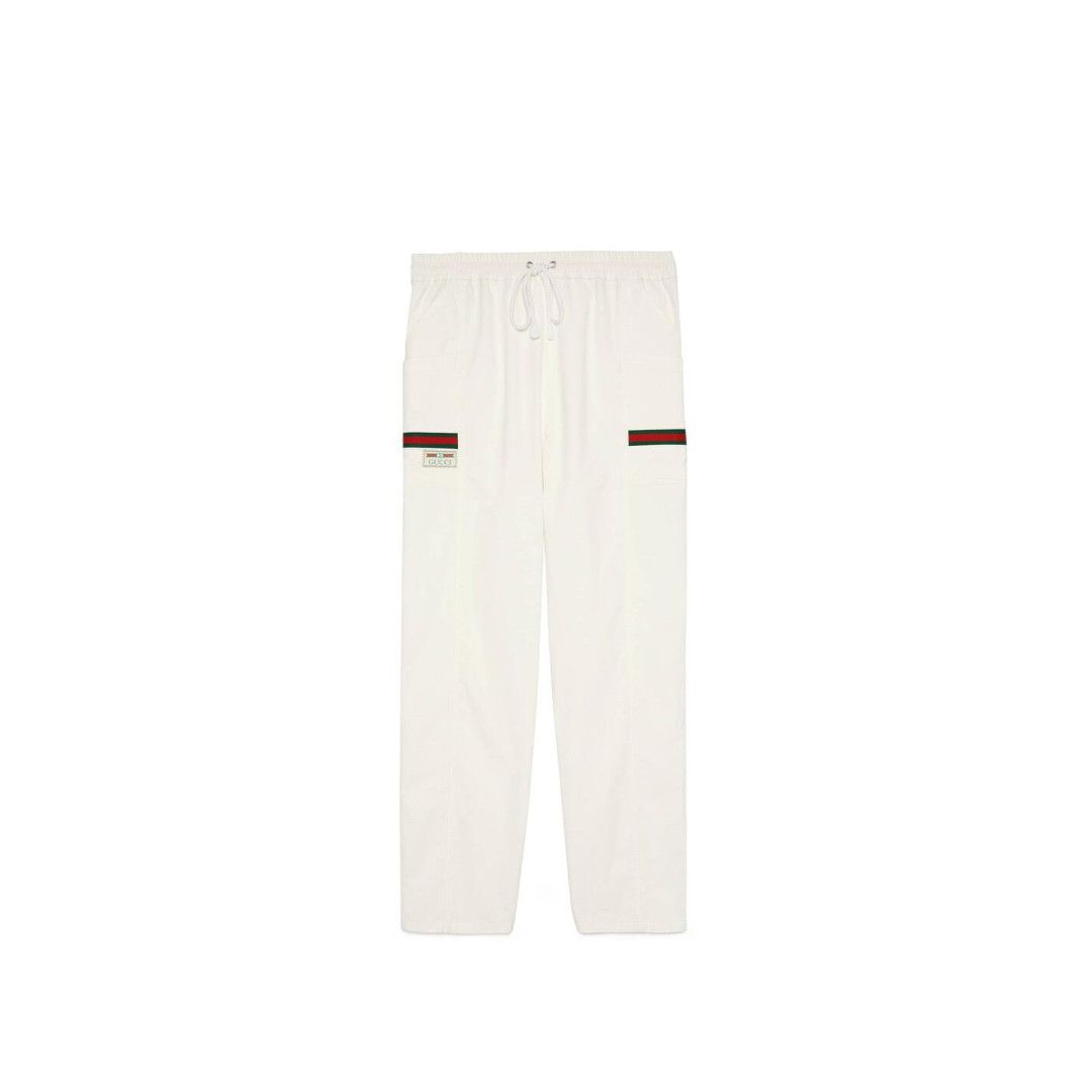 Gucci o1mt1gz0725 Cotton Canvas Pant With Gucci Label in White Size US 38 / EU 54 - 1 Thumbnail