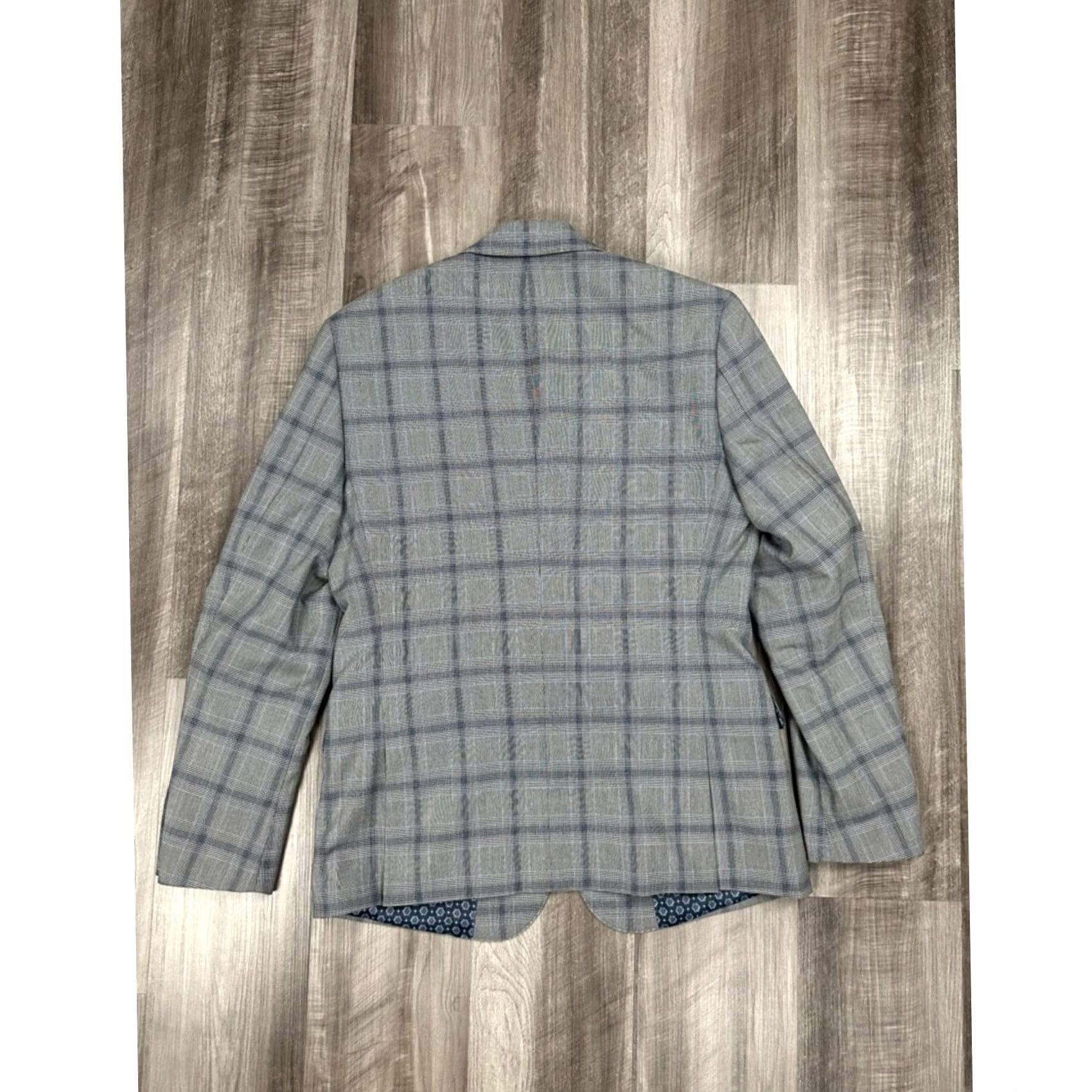 Avenue NHP Saks Fifth Avenue Plaid Athletic Performance Suit - 40R Suit Men Gray 2 Piece Regular Classic 90s Size 40R - 3 Thumbnail