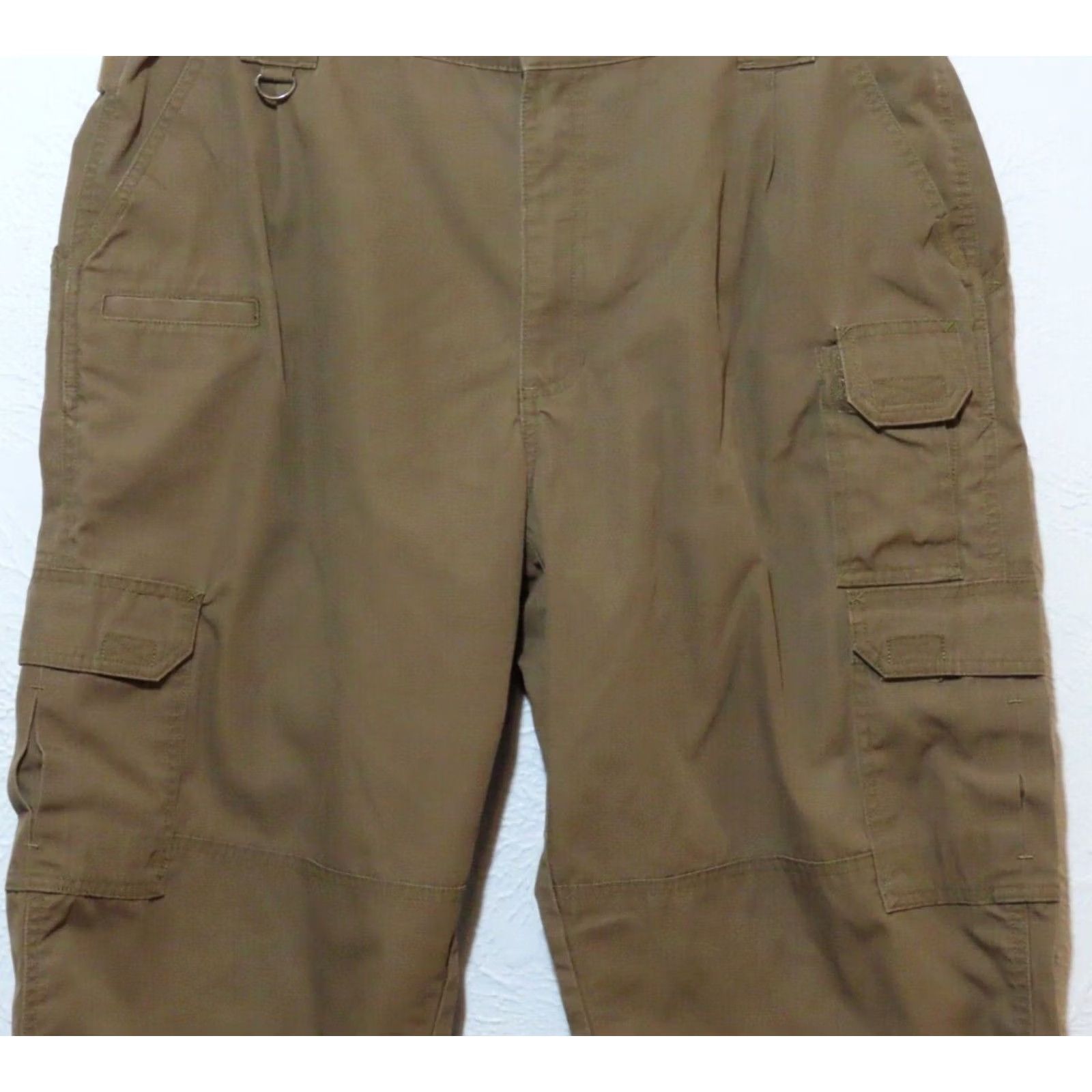Vintage 5.11 Tactical Pants Men 40x30 Green Khaki Cargo Canvas Cotton Flat Front Straight Style Workwear 511 Tactical 74273 Size US 40 / EU 56 - 3 Thumbnail
