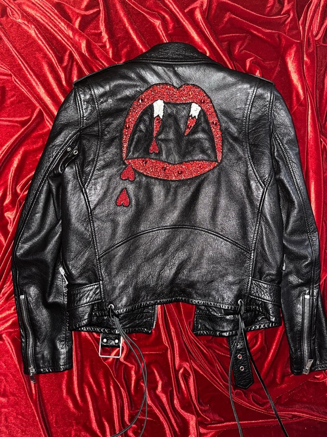 Saint Laurent Blood Luster Leather Jacket | Grailed