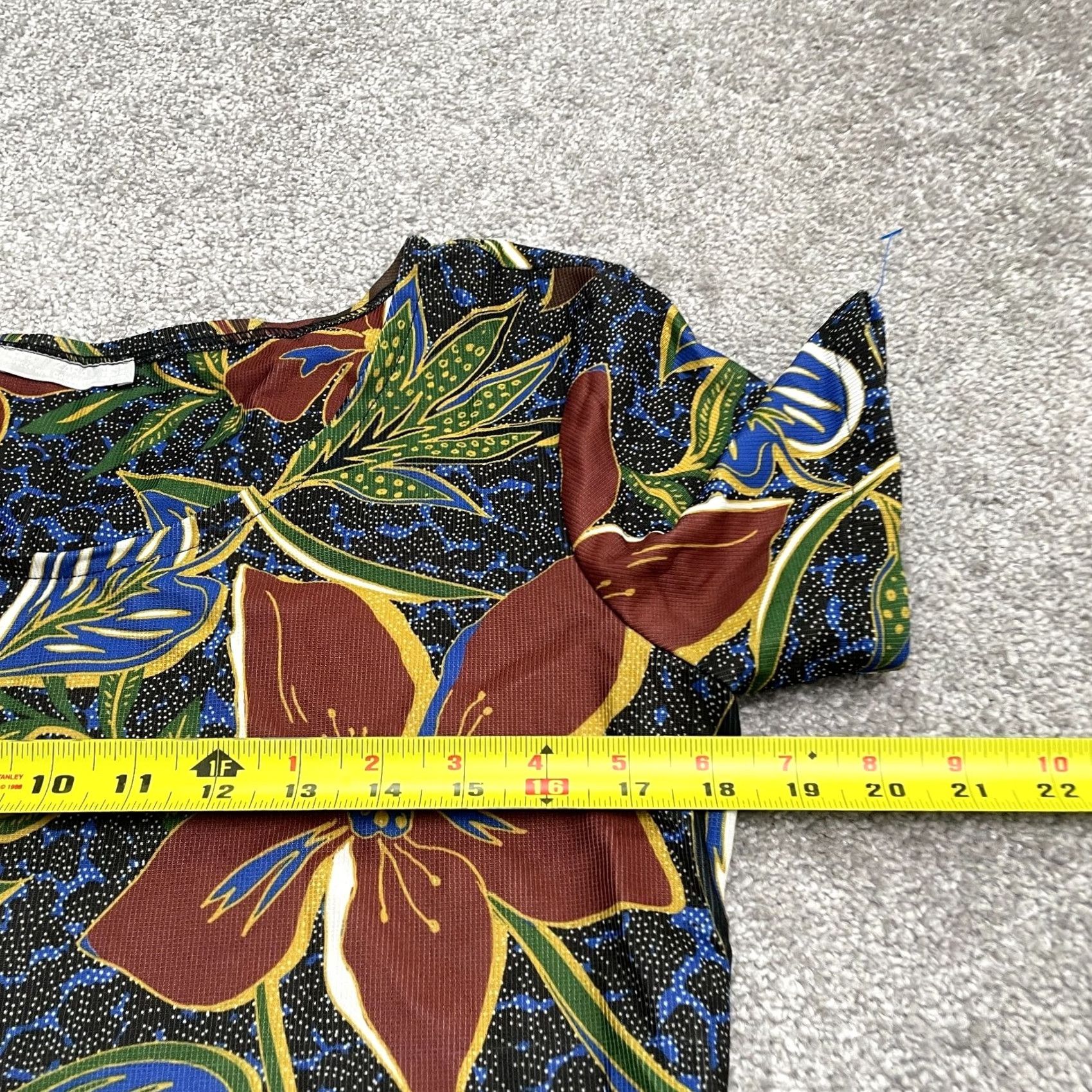 Zara Zara Blouse Womens Medium Multicolor Floral Round Neck Short Sleeve Casual Bohemian Tropical Regular Shopwear 60s? Size M / US 6-8 / IT 42-44 - 7 Thumbnail