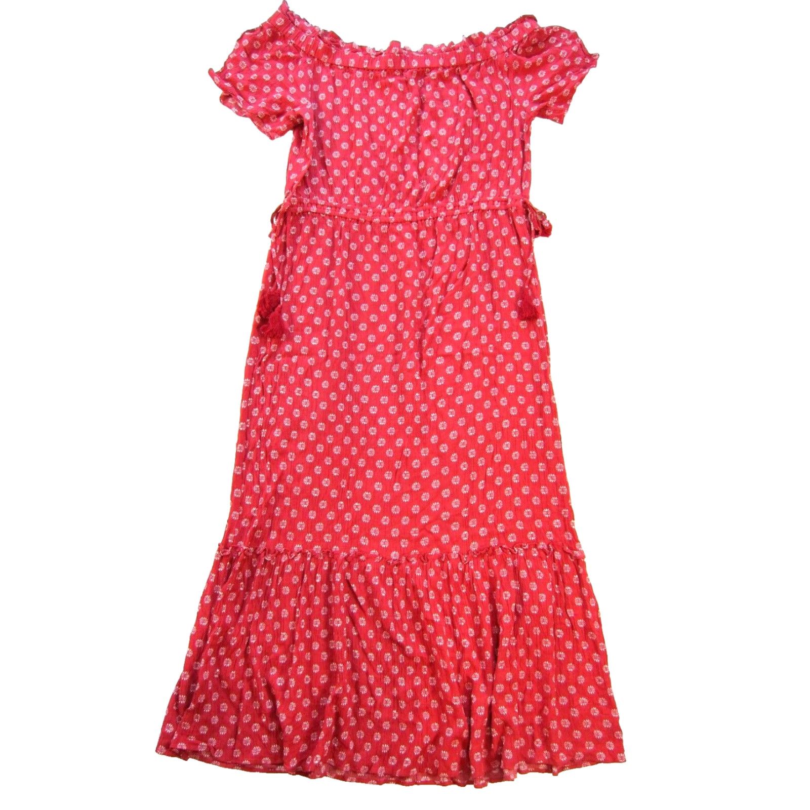 Vintage VINTAGE 1. State Rayon Pink White Polka Dot Off Shoulder Long Maxi Dress Large Size L / US 10 / IT 46 - 2 Thumbnail