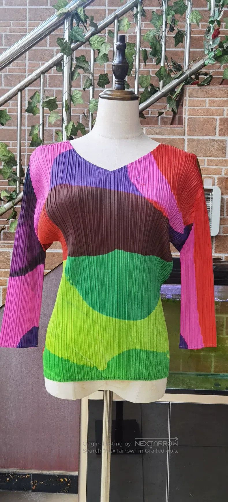 Issey Miyake Issey Miyake Ink Wash Print Seven-Point Sleeve Top Size L / US 10 / IT 46 - 1 Thumbnail