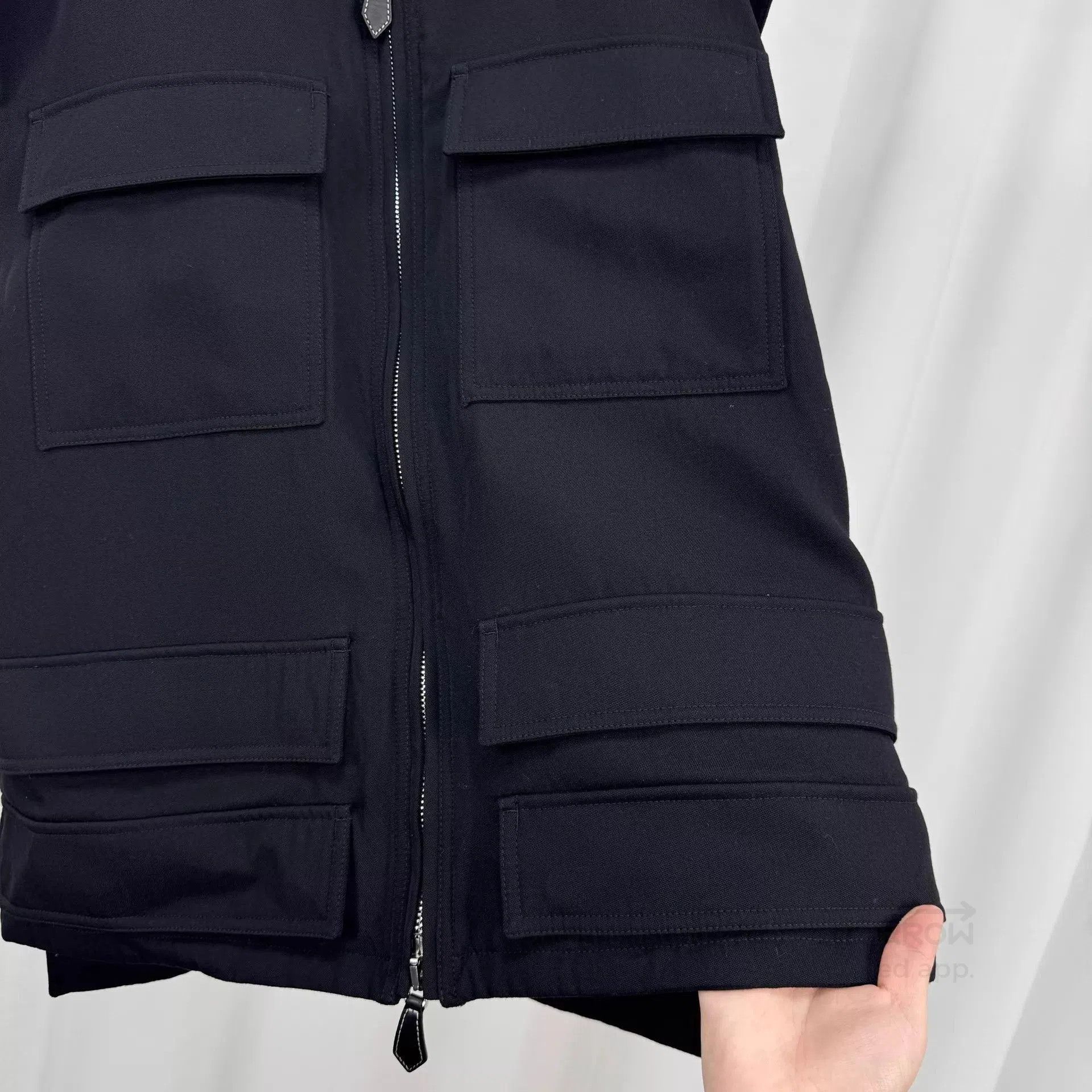 Burberry Black Multi-Pocket Zip-Front Vest. Size US M / EU 48-50 / 2 - 4 Thumbnail