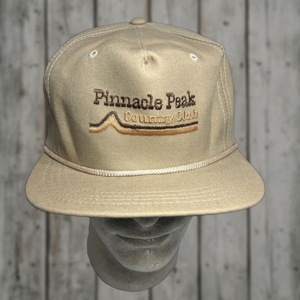 Vintage VINTAGE Pinnacle Peaks Country Club Hat Scottsdale Arizona Adjustable Rope Strapback Tan Trucker Cap Mens/Unisex Size ONE SIZE - 1 Thumbnail