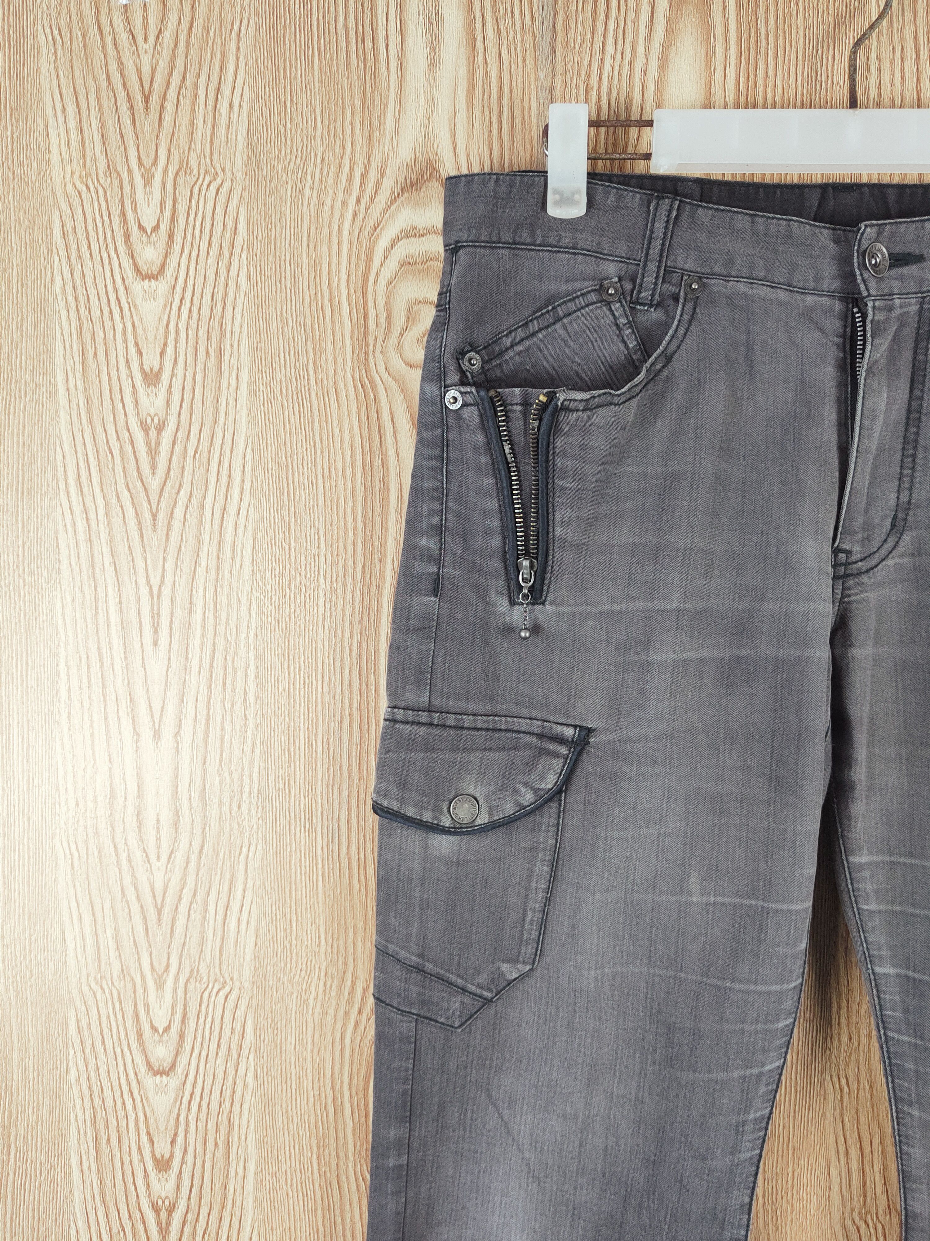 Japanese Brand × Vintage Rare Amorte Dark Gray Faded MultiTactical pocket CargoPant Size 31" - 3 Thumbnail