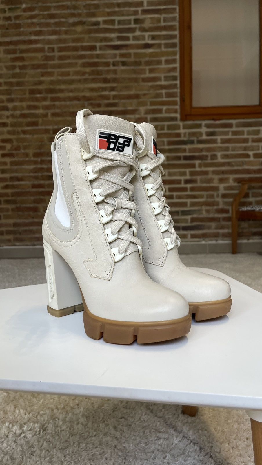 Prada Prada Milano Platform Leather Ankle Boots Size US 8 / IT 38 - 1 Thumbnail