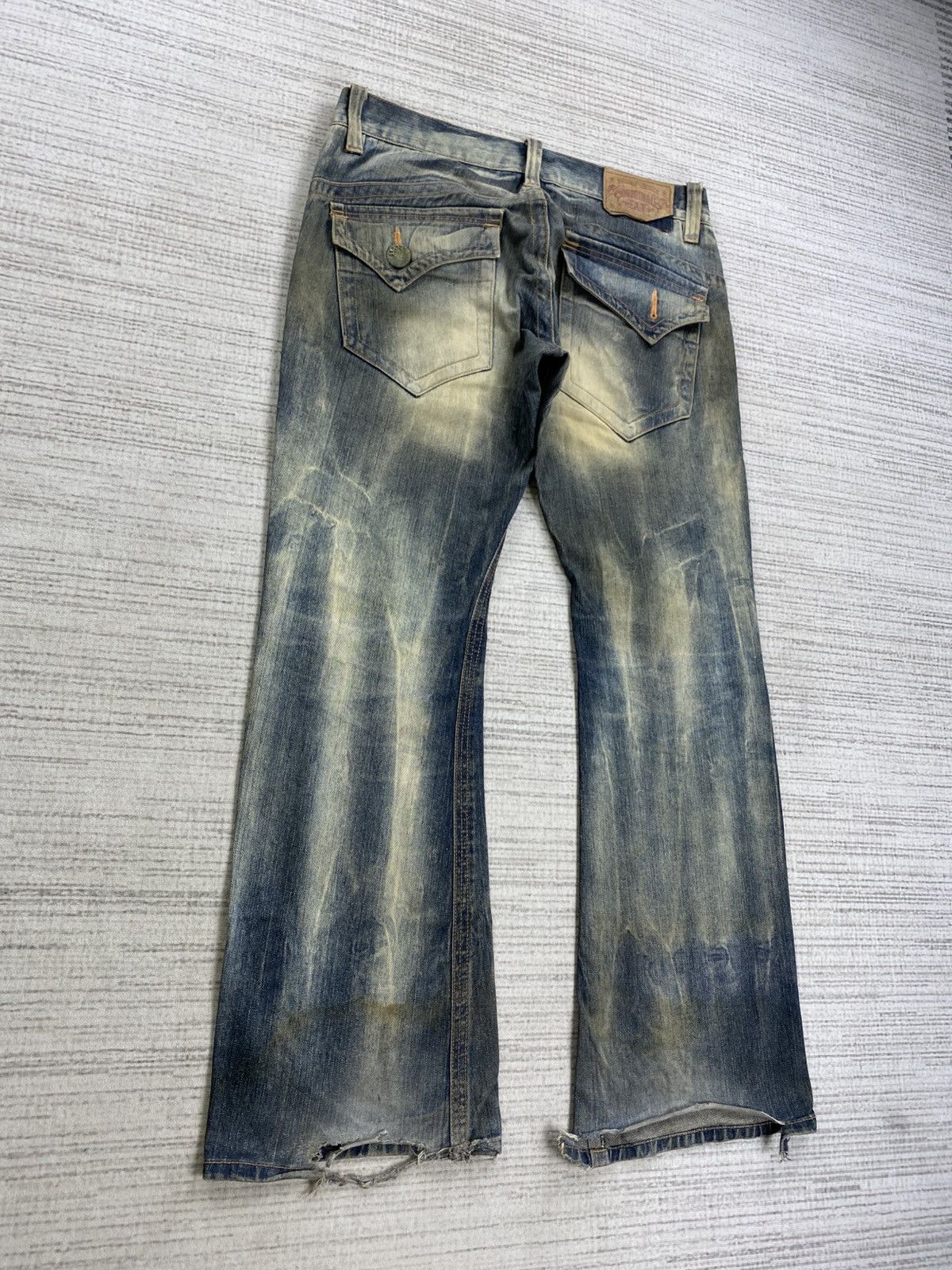 If Six Was Nine Vintage Flared Originals Jeans Mudmax Distressed Denim Pnts Size US 35 - 5 Thumbnail