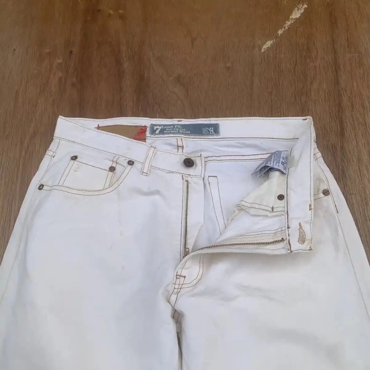Vintage FLARES TROUSERS JEANS LOOSE FIT FADED PANTS MADE IN SPAIN Size US 31 - 7 Thumbnail