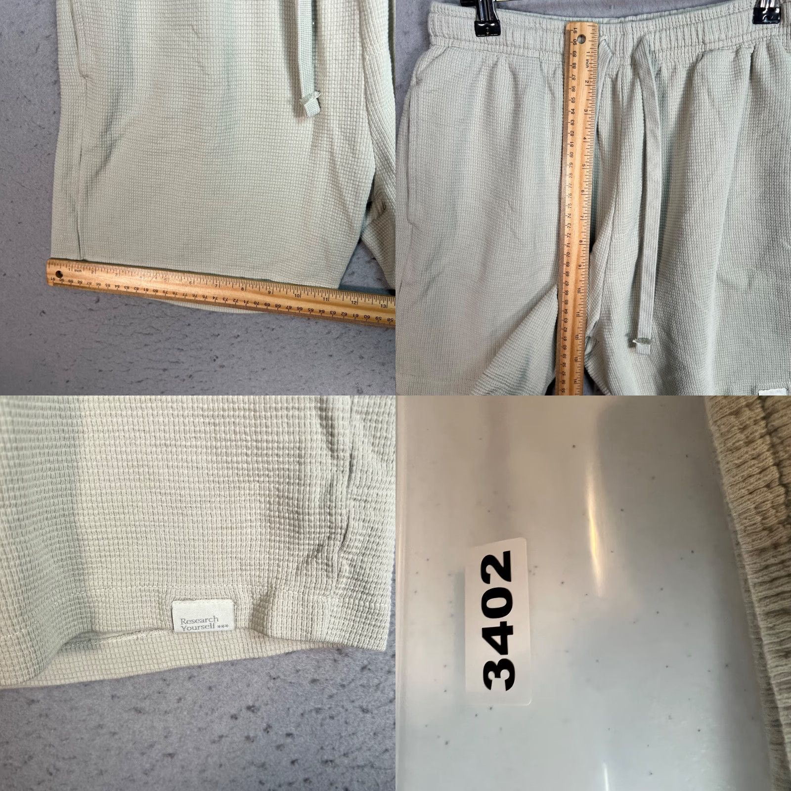 Zara Zara Mens Small Light Green Waffle Knit Cotton Shorts Drawstring Pockets Casual Summer Spring Regular Men S Green 2020s? Size US 29 - 8 Thumbnail