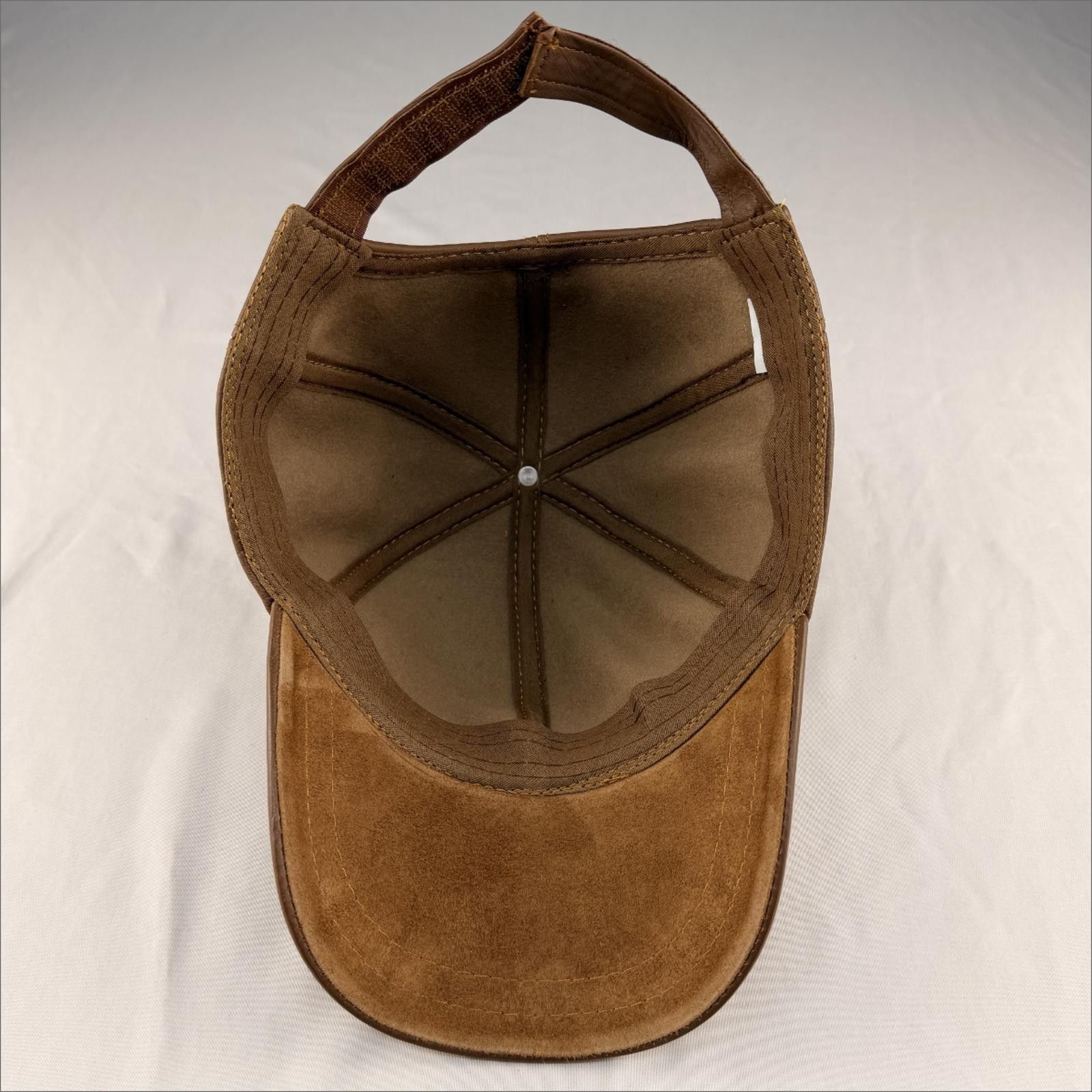 Other NEW Brown Leather Baseball Cap - Premium Hat 086 Size ONE SIZE - 6 Thumbnail
