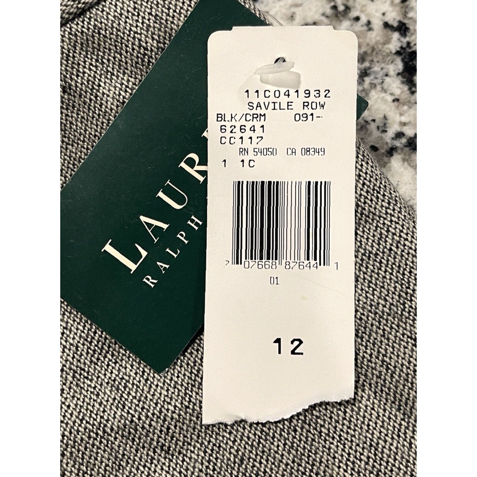 Ralph Lauren Lauren Ralph Lauren 100% Wool Pants Dress Pants Women 12 Black Cream Savile Row Wool NWT Size 34" / US 12 / IT 48 - 2 Thumbnail