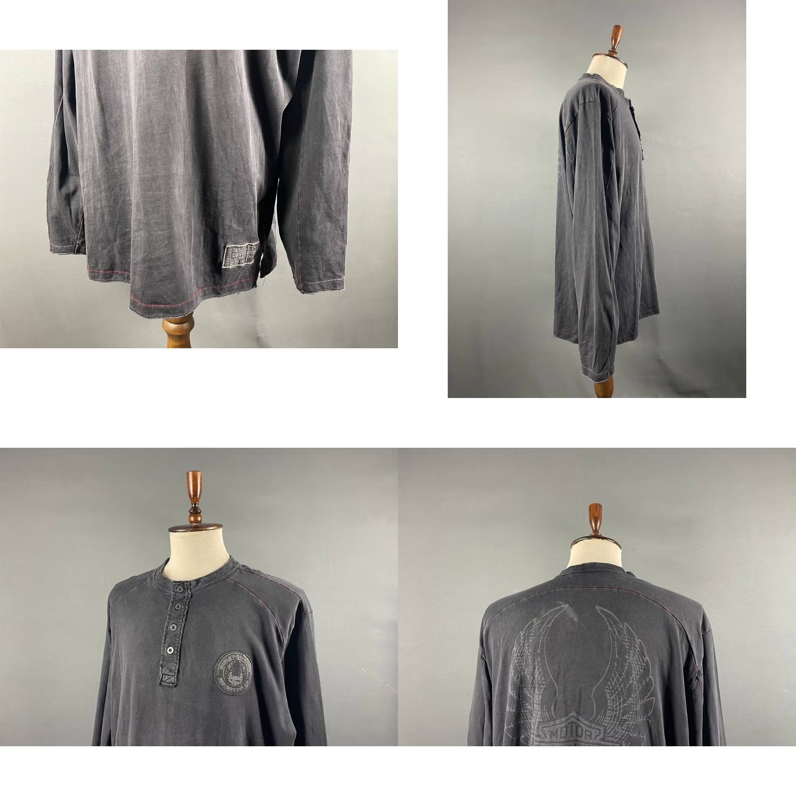 Harley Davidson Harley-Davidson Mens Polo Shirt 2XL Gray Cotton Short Sleeve Classic Modern Sports Motorcycle Polo Size US XXL / EU 58 / 5 - 8 Thumbnail