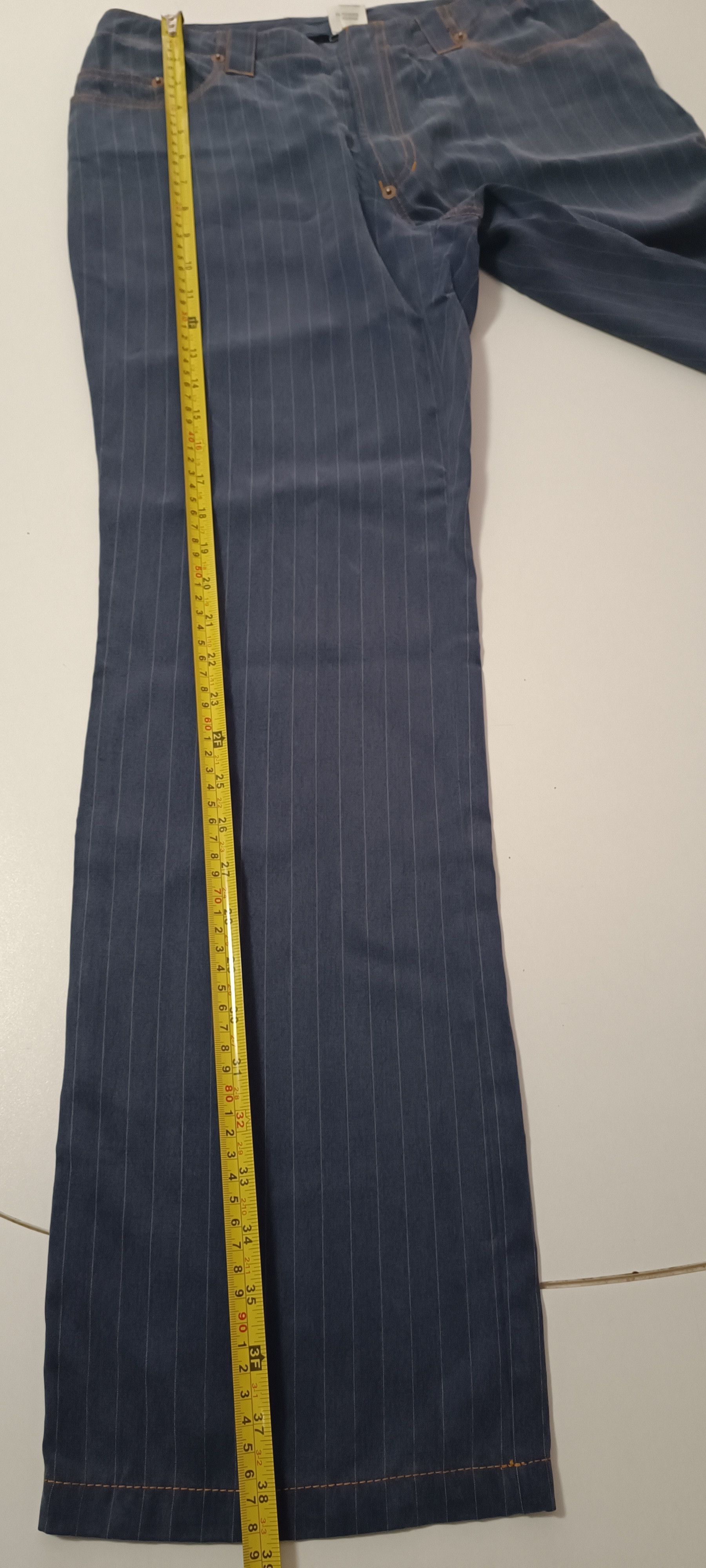 Jean Paul Gaultier Grayish blue pants with fine white vertical stripes Size 27" / US 4 / IT 40 - 21 Thumbnail