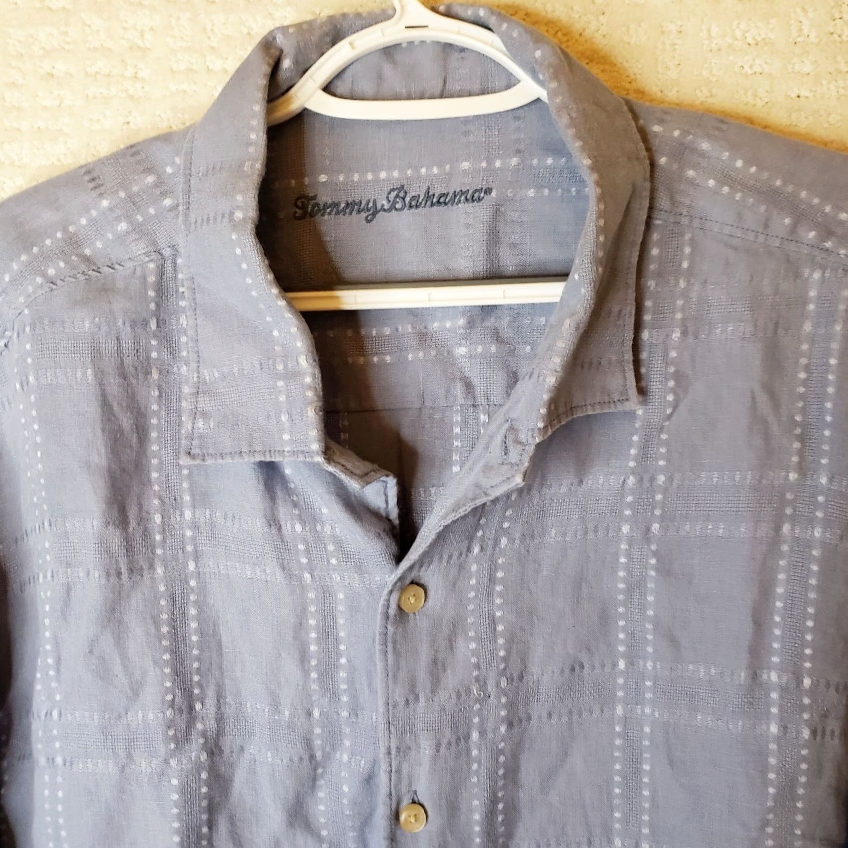 Tommy Bahama VINTAGE Tommy Bahama Shirt 2XL Button-Down Long Sleeve Blue 100% Linen Relaxed Mens Shirt Size US XXL / EU 58 / 5 - 4 Thumbnail