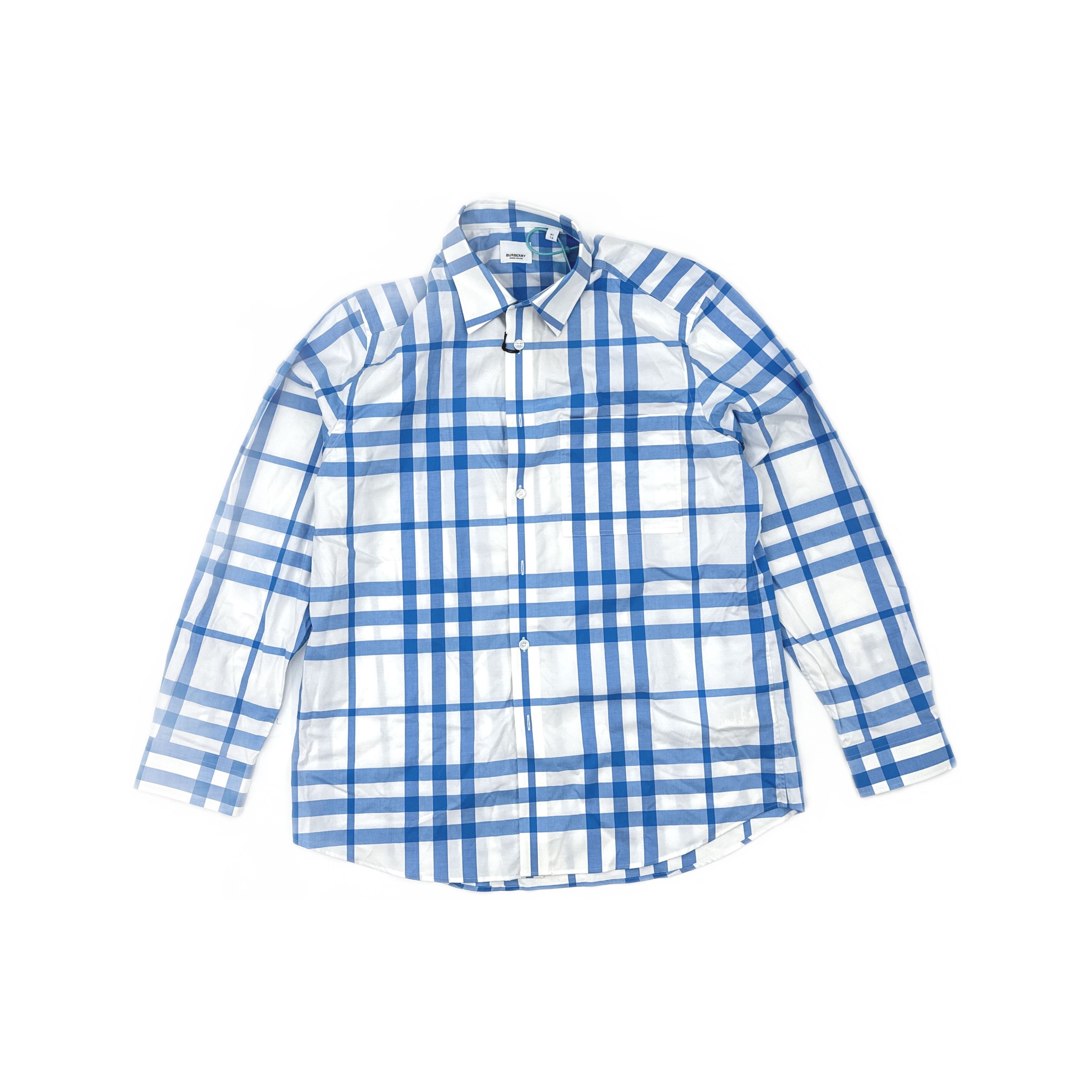 Burberry Burberry Blue Check Shirt XL Size US XL / EU 56 / 4 - 1 Thumbnail