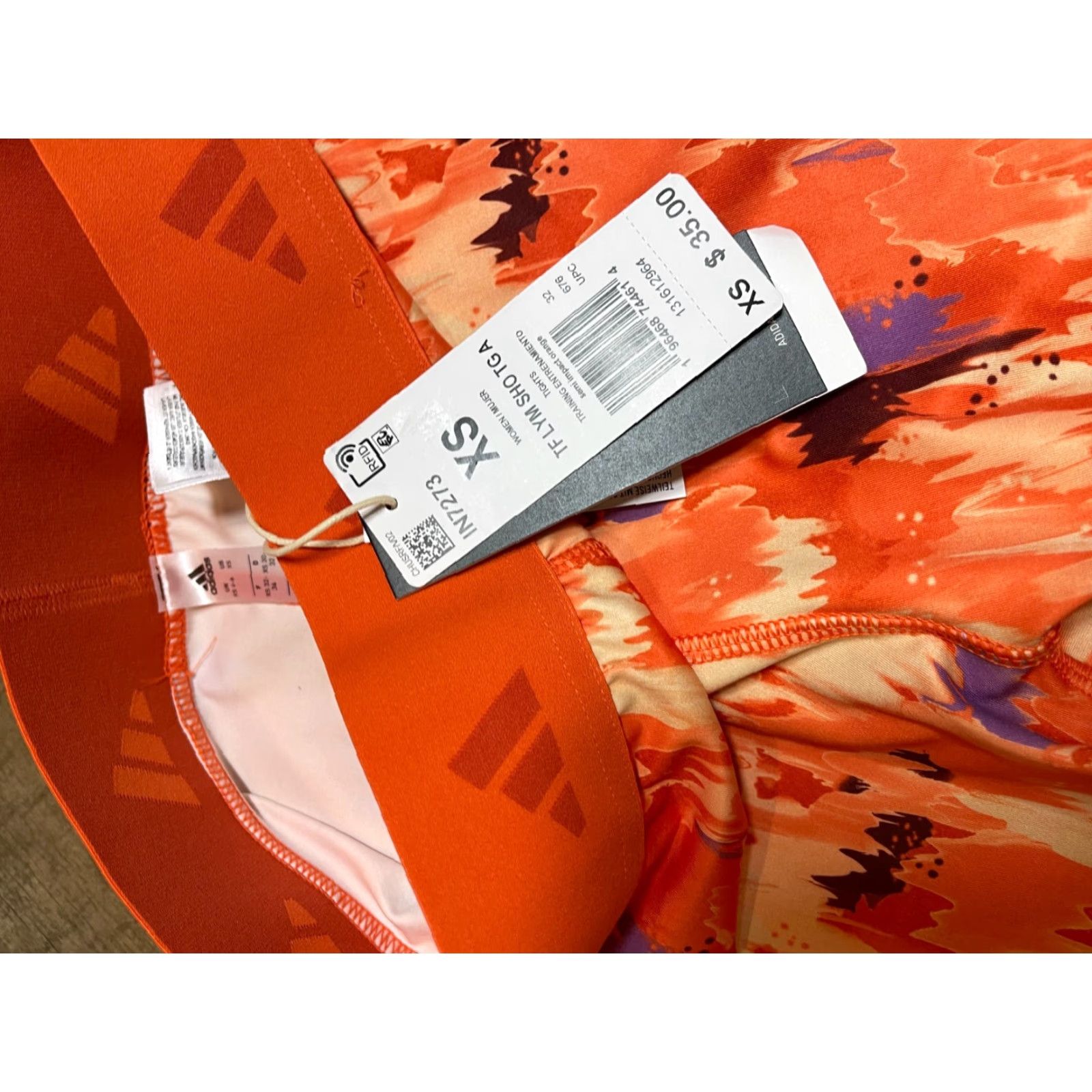 Adidas Adidas Shorts Womens XS Orange Athletic Logo Elastic Waist K 0 Size 26" / US 2 / IT 38 - 5 Thumbnail