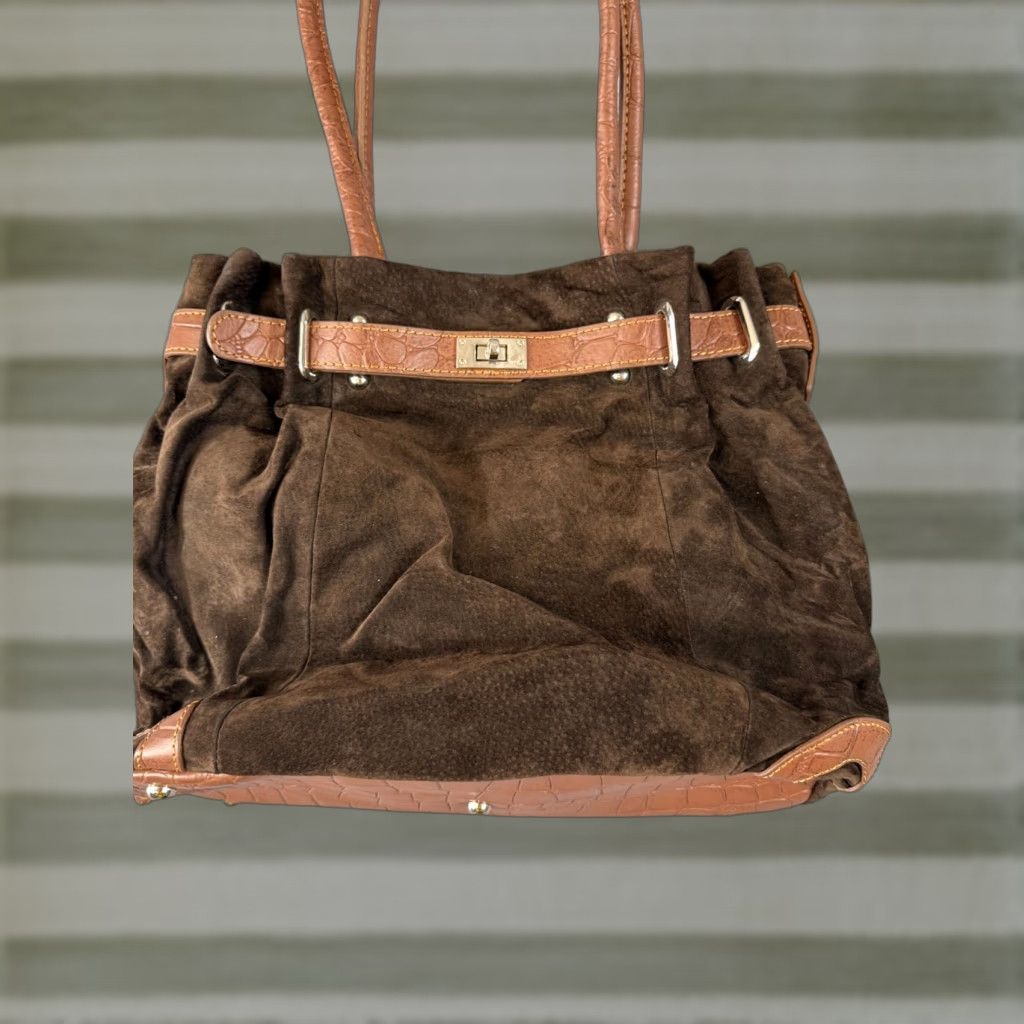 Vintage Gun Tote’n Mamas Shoulder Bag Womens Brown Concealed Carry Suede Leather Purse Size ONE SIZE - 1 Thumbnail