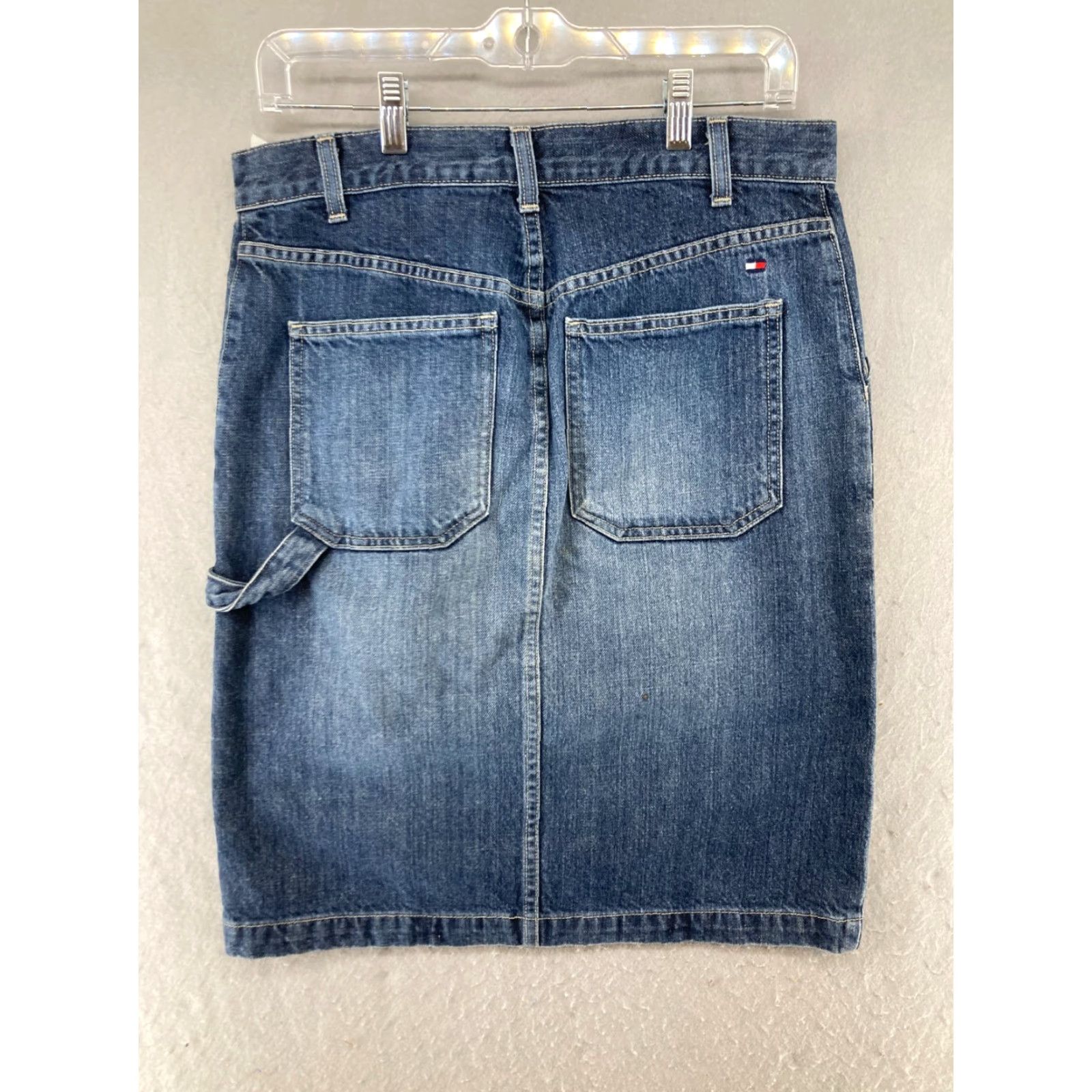 Tommy Hilfiger VINTAGE Tommy Hilfiger Denim Skirt 6 Blue Carpenter Mid Rise Casual 90s Womens USA MADE Size 28" / US 6 / IT 42 - 5 Thumbnail