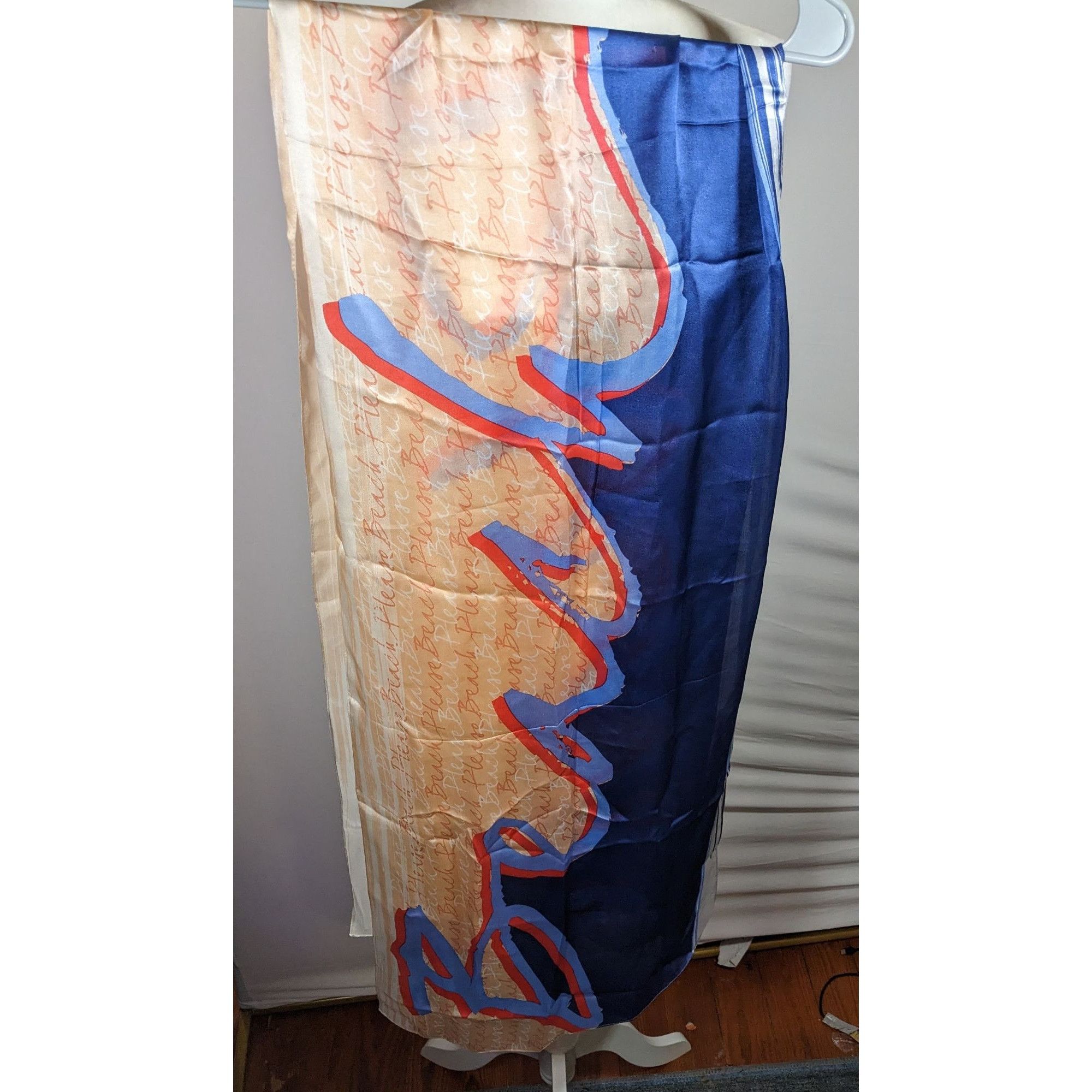 Other Vintage 90s Beach Please Max Studios Silk Scarf Size ONE SIZE - 10 Thumbnail