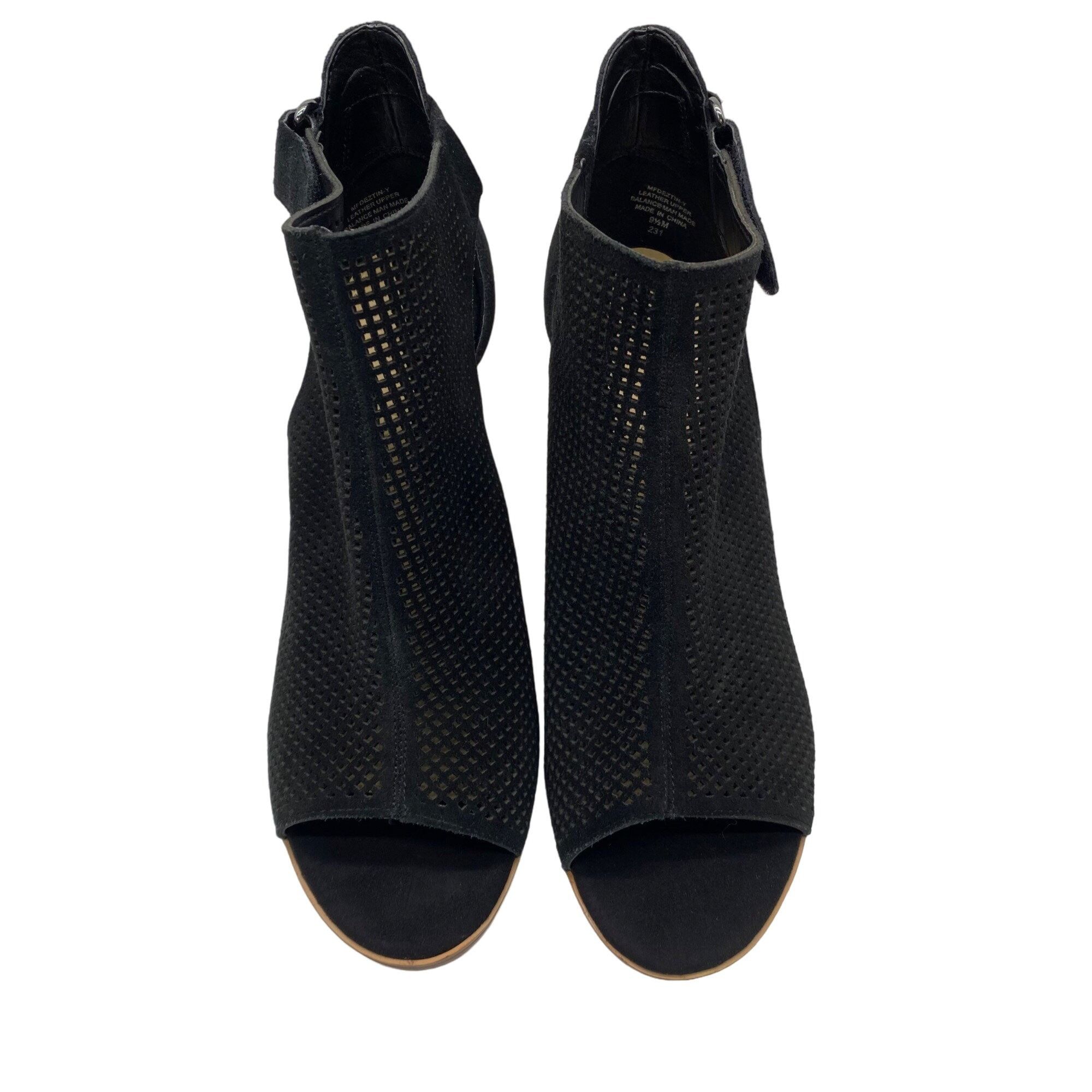 Marc Fisher Marc Fisher Black Deztin Suede Perforated Peep toe Heel Ankl Size US 9.5 / IT 39.5 - 3 Thumbnail