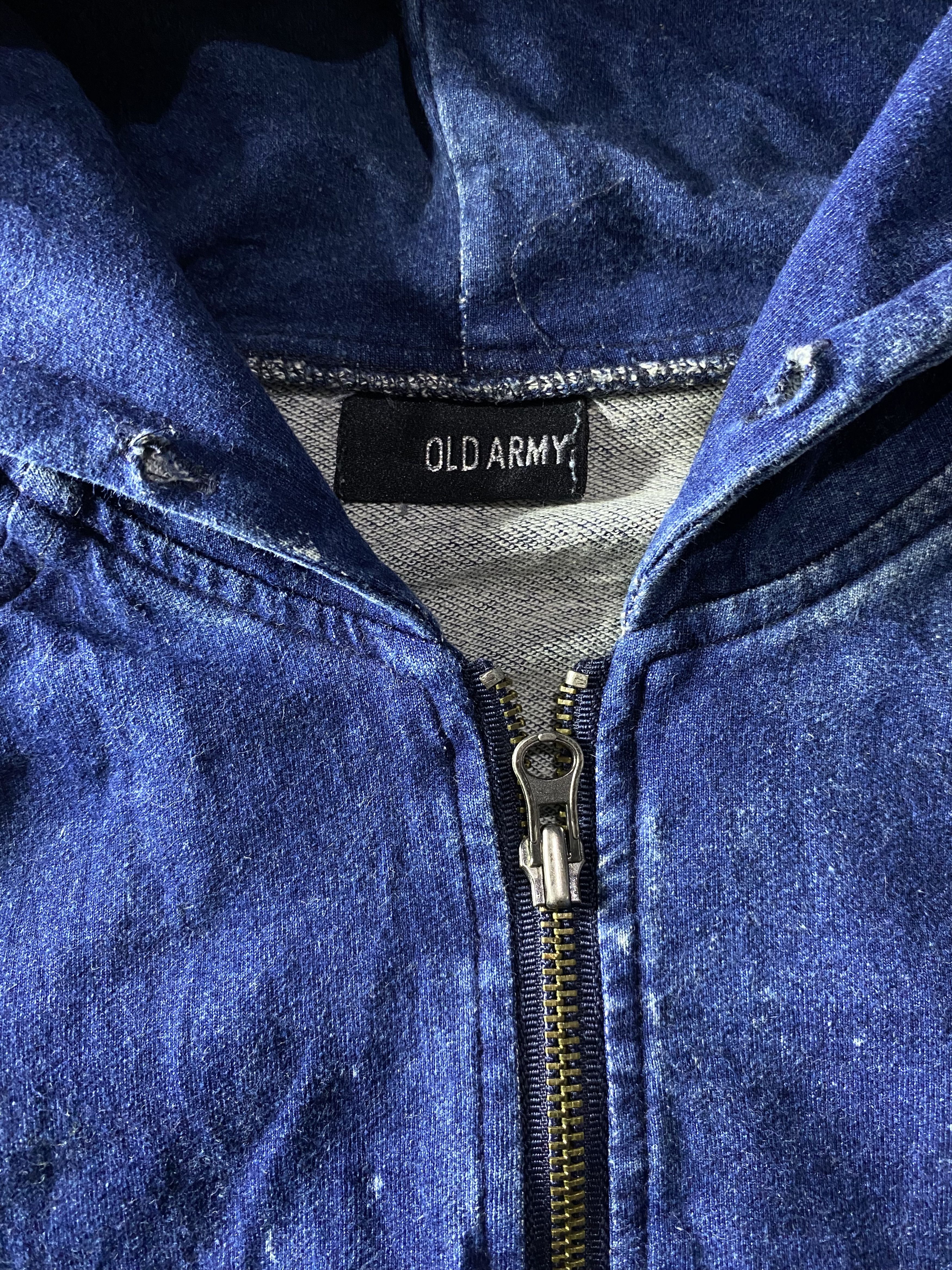 PPFM Vintage old army distressed washed denim zip hoodie Size US M / EU 48-50 / 2 - 7 Thumbnail