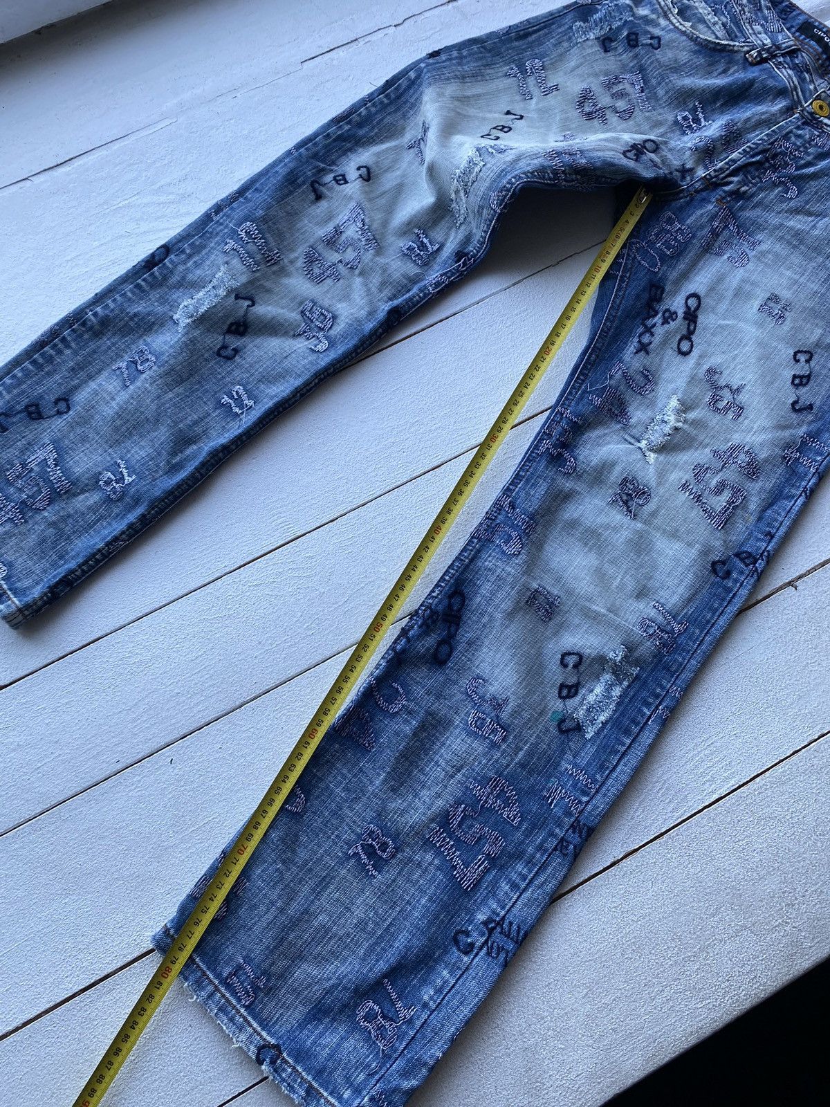 Japanese Brand × Vintage RARE Japanese y2k Opium Gothic Punk Distressed Mens Jeans Size US 30 / EU 46 - 9 Thumbnail