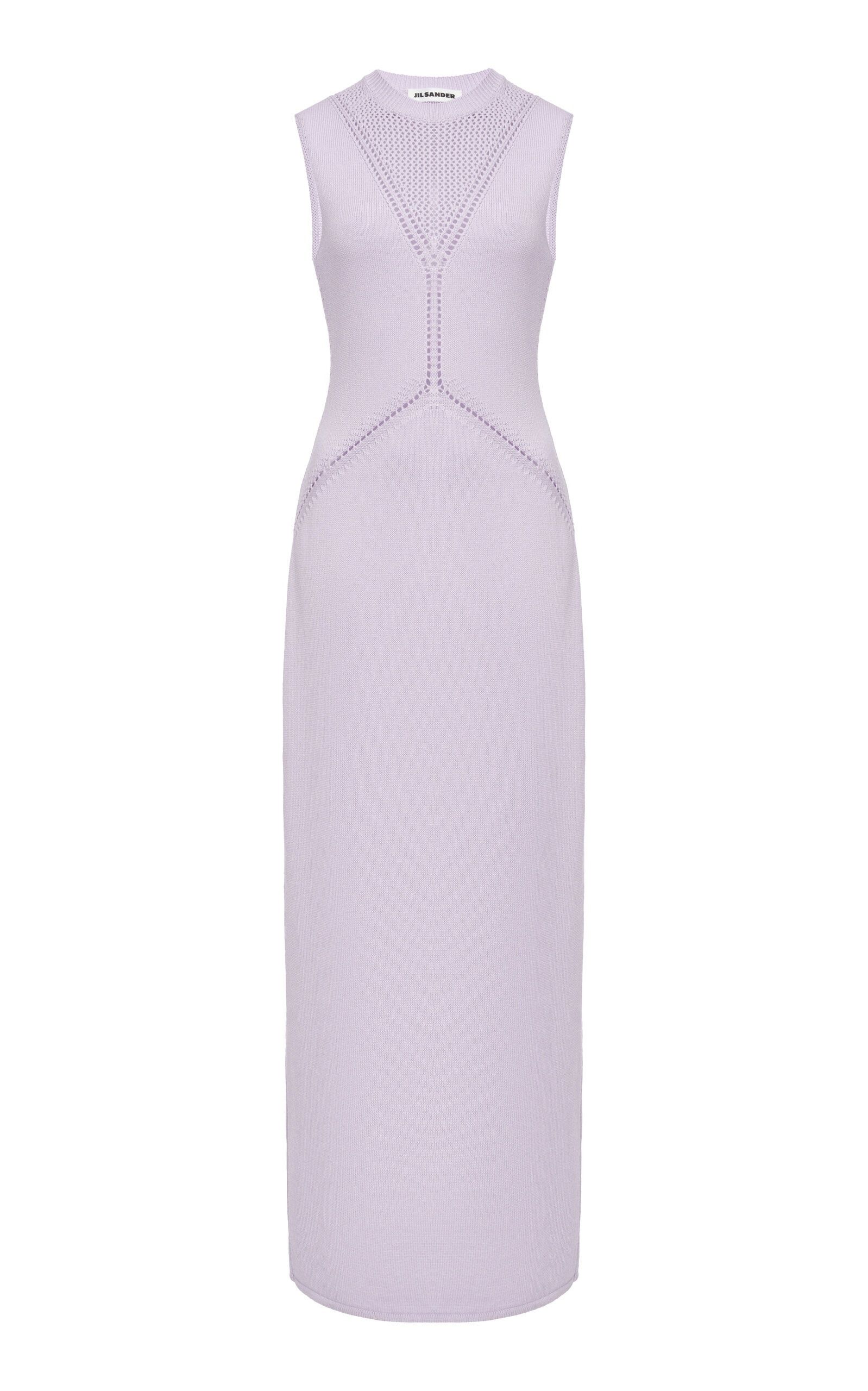 Jil Sander o1w1db10825 Midi Dress in Purple Size L / US 10 / IT 46 - 1 Thumbnail