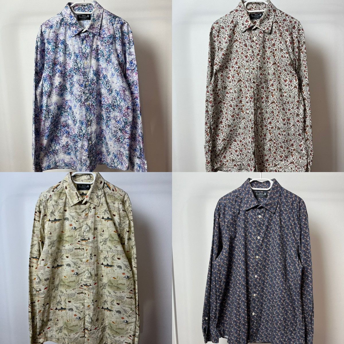 New & Lingwood X4 New Lingwood Overprint Cotton Button Up Shirt Size US XL / EU 56 / 4 - 1 Thumbnail