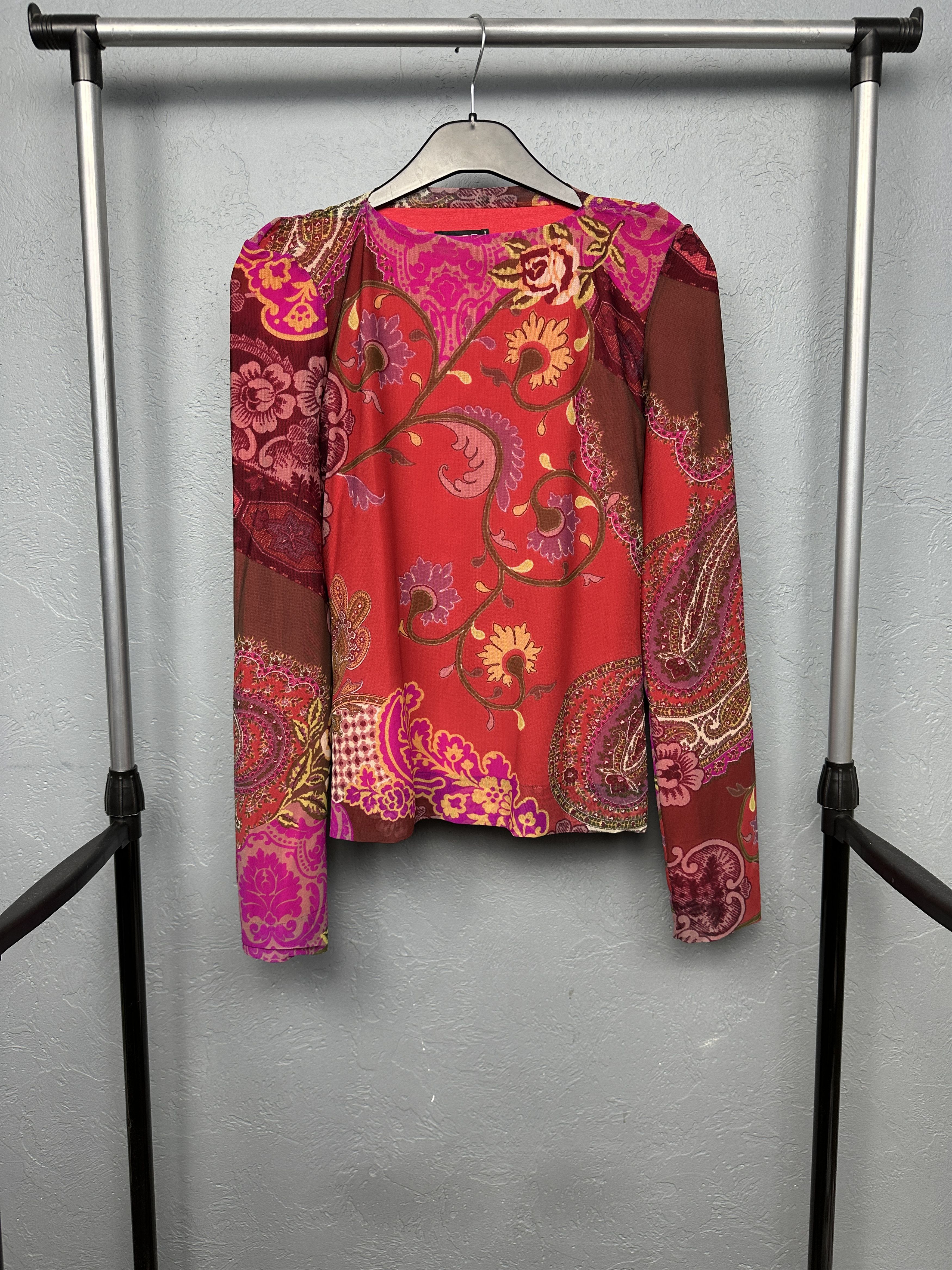 Etro ETRO Milano Womens Paisley Floral Multicolor Blouse Size M / US 6-8 / IT 42-44 - 1 Thumbnail