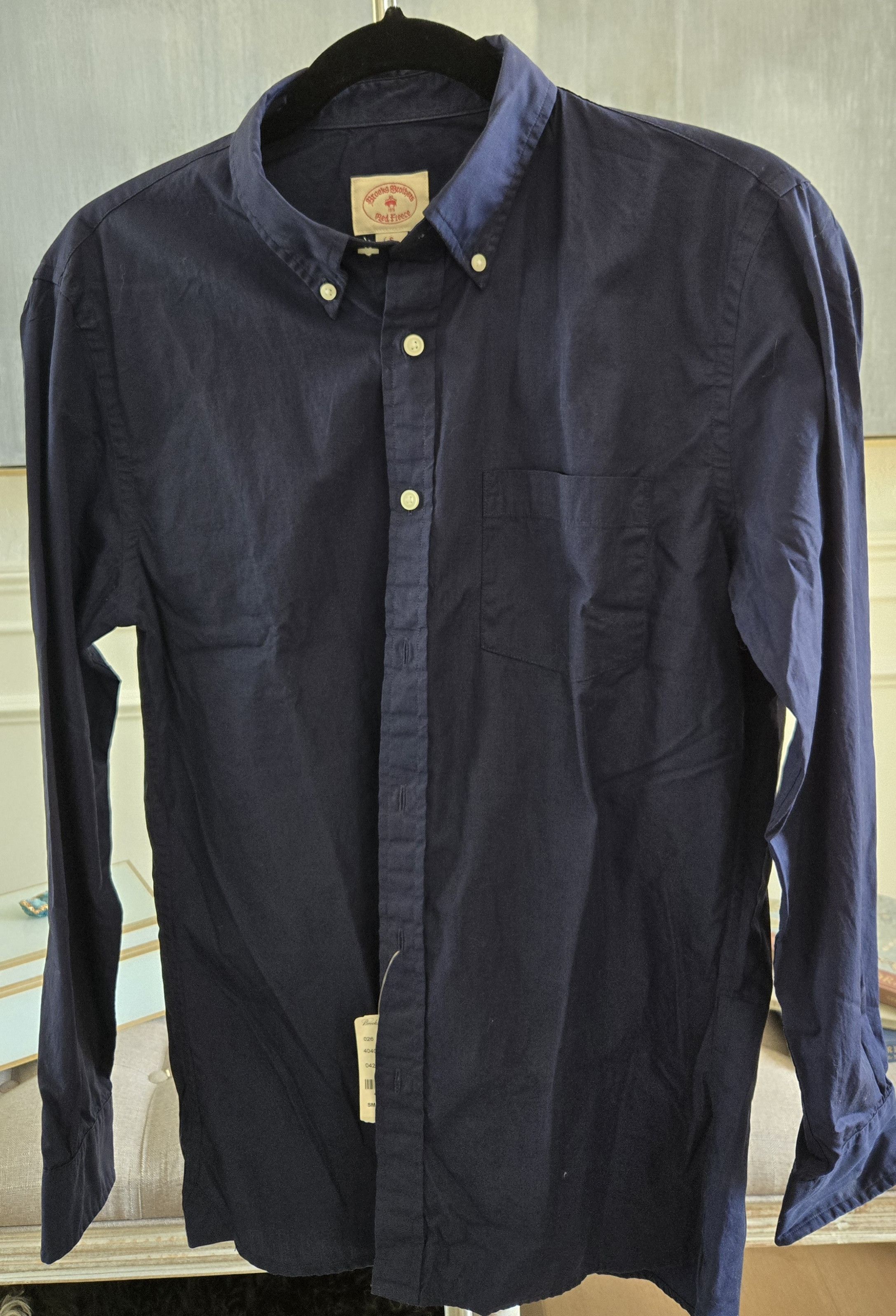 Brooks Brothers Brooks Brothers New with Tags Navy 100% cotton button down Size US S / EU 44-46 / 1 - 1 Thumbnail