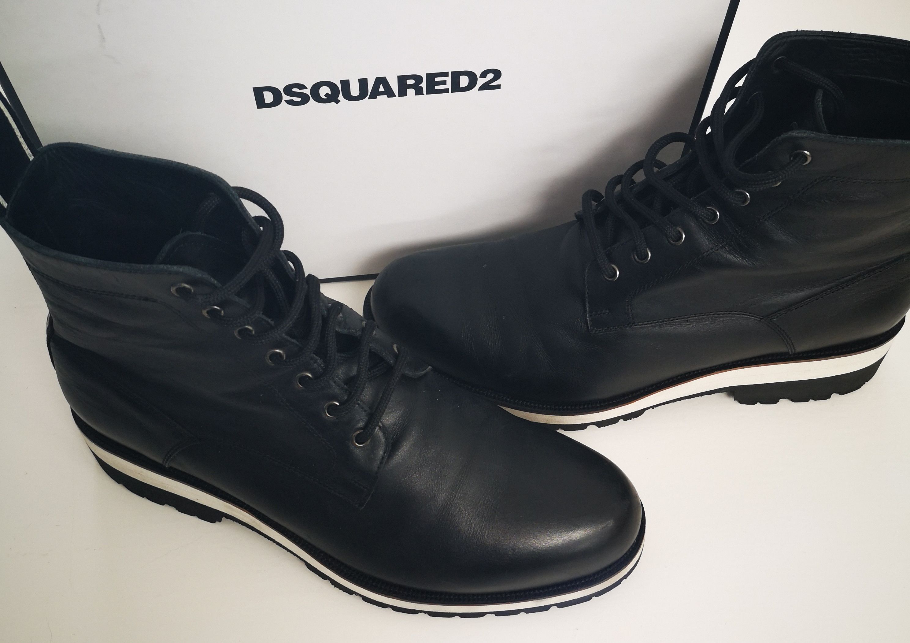 Dsquared2 DSQUARED2 FLAT ANKLE BOOTS BRICK WINTER BOOTS LEATHER SZ. 45 Size US 12 / EU 45 - 2 Thumbnail