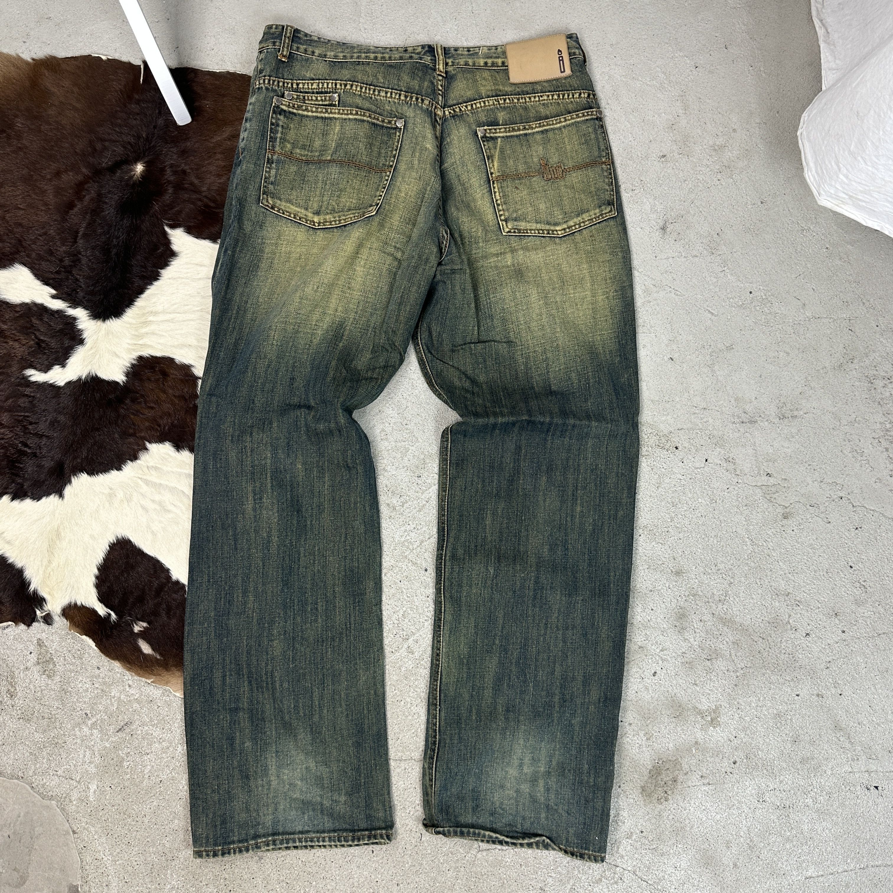 Vintage Vintage Denim Rotten Green Wide Leg Baggy Y2K Jeans Size 25" / US 0 / IT 36 - 6 Thumbnail
