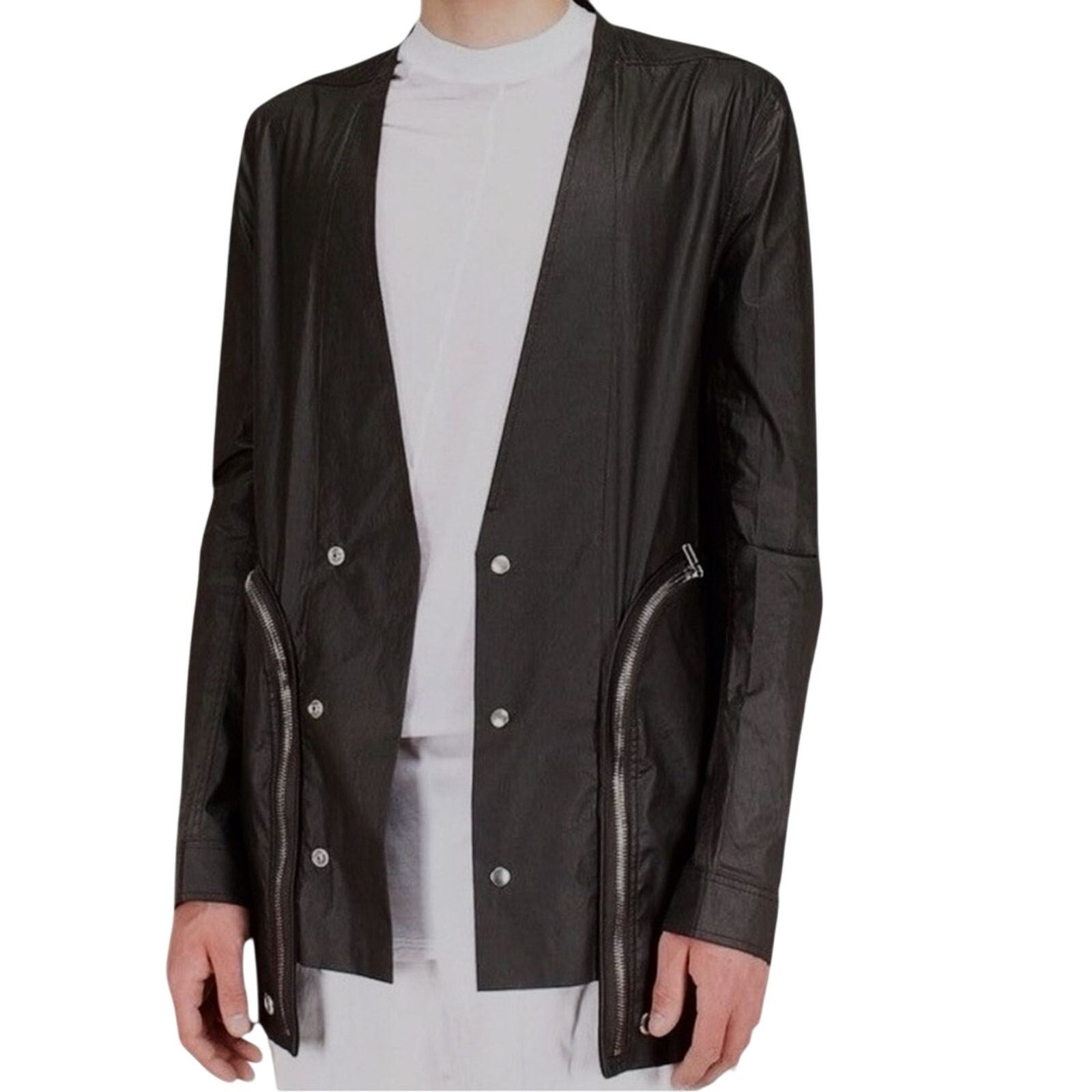 Rick Owens SS20 Tecuatl Bauhaus Jacket Black IT 50 Large Zipper Pockets Size US L / EU 52-54 / 3 - 1 Thumbnail