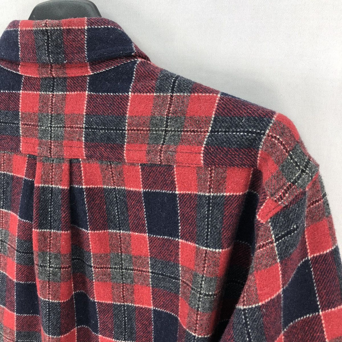 Flannel Vintage Wool Flannel Red Checkered Double Pocket Shirt Size US M / EU 48-50 / 2 - 5 Thumbnail