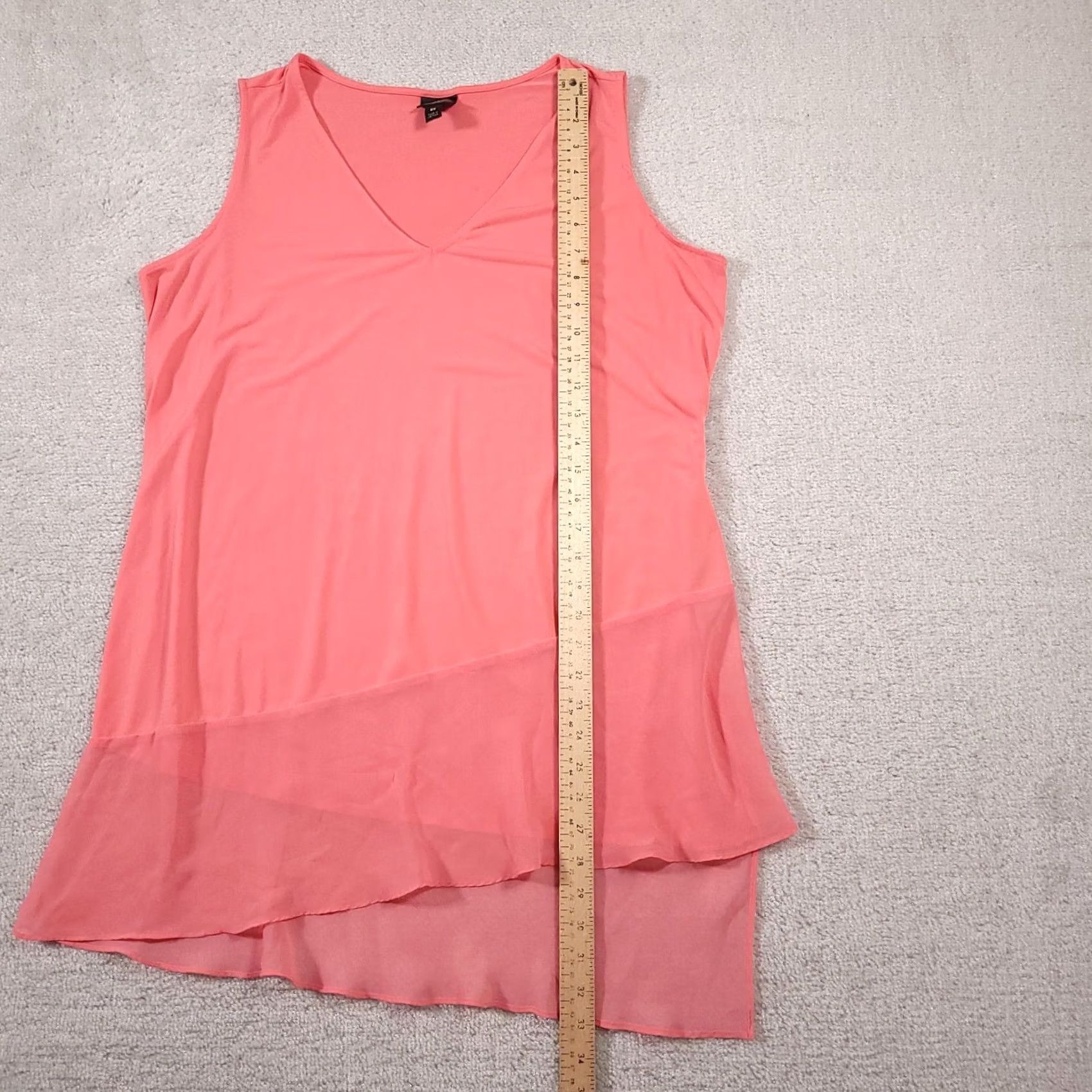 Worthington Worthington Shirt Tank Womens 0X Pink Sheer Lightweight Casual V-Neck Sleeveless Tank 0X Womens Pink Sheer Lightweight Casual Tank V-Neck Size XL / US 12-14 / IT 48-50 - 7 Thumbnail