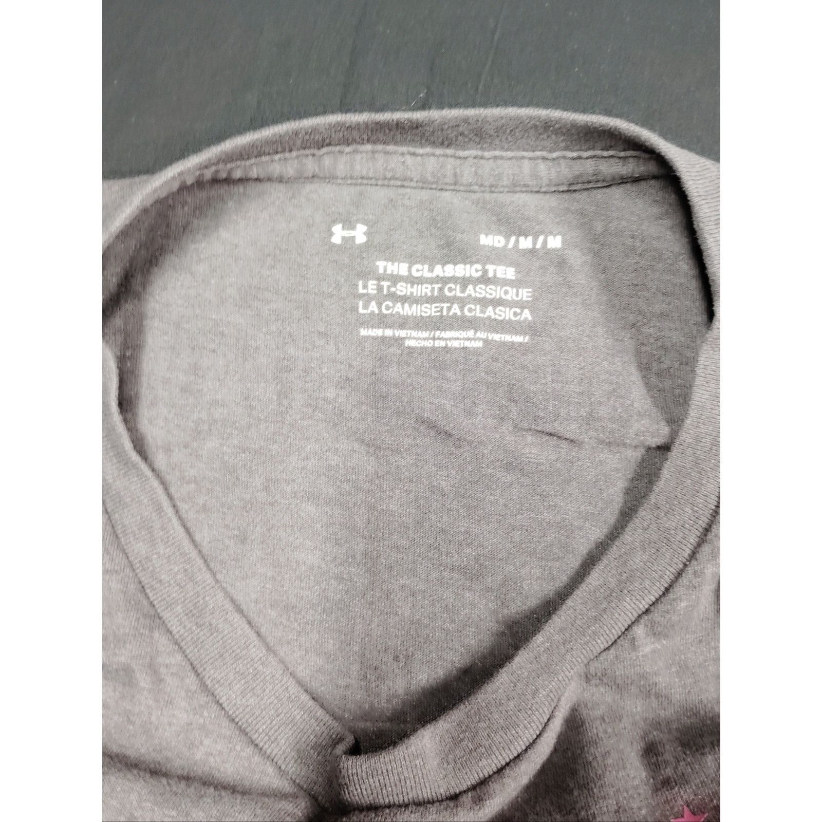 Under Armour Under Armour Light Gray Tee with Pink Freedom Flag Accents Size M / US 6-8 / IT 42-44 - 3 Thumbnail