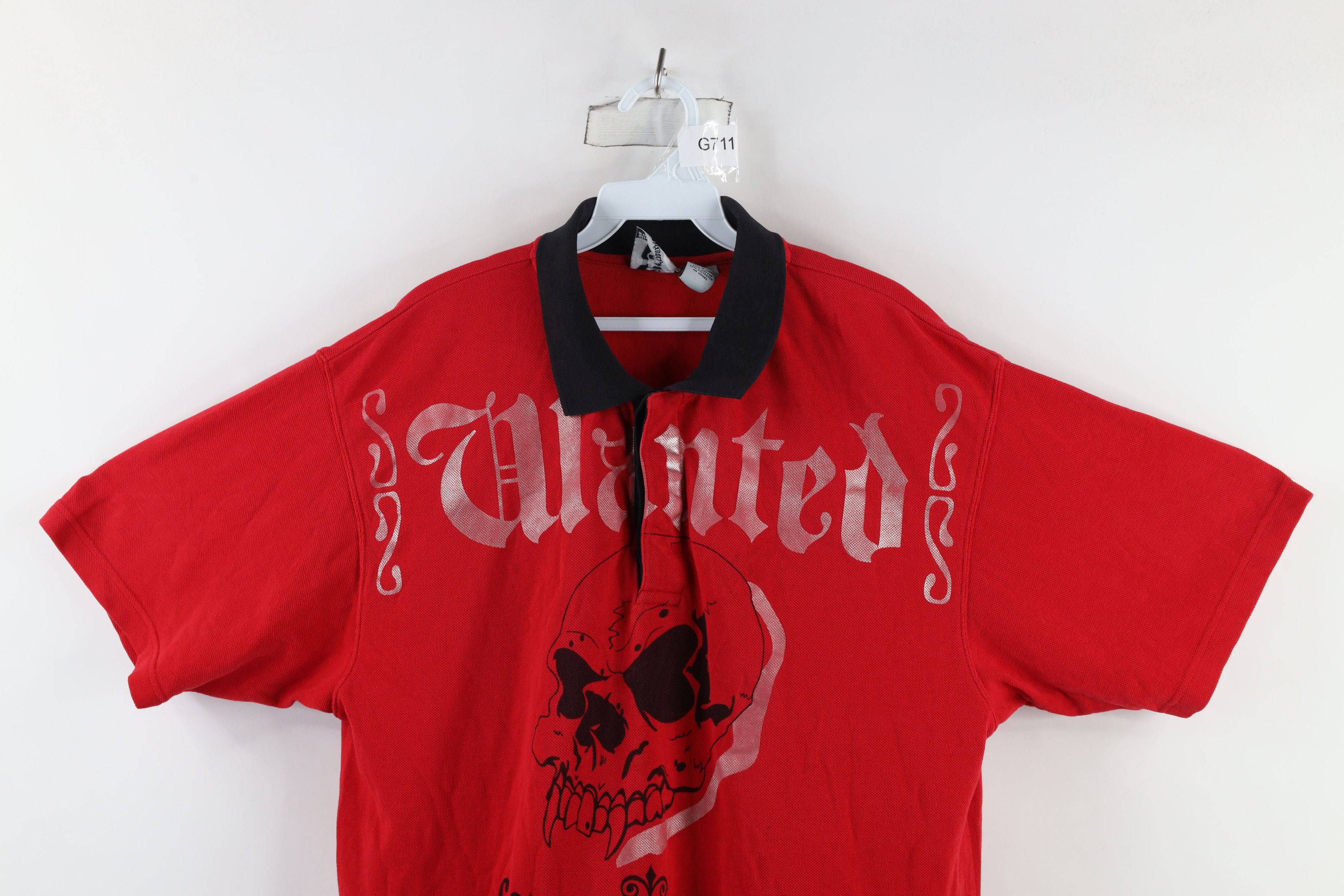 Vintage Vintage Y2K Streetwear Skull UFC MMA Fighting Polo Red Size US M / EU 48-50 / 2 - 2 Thumbnail