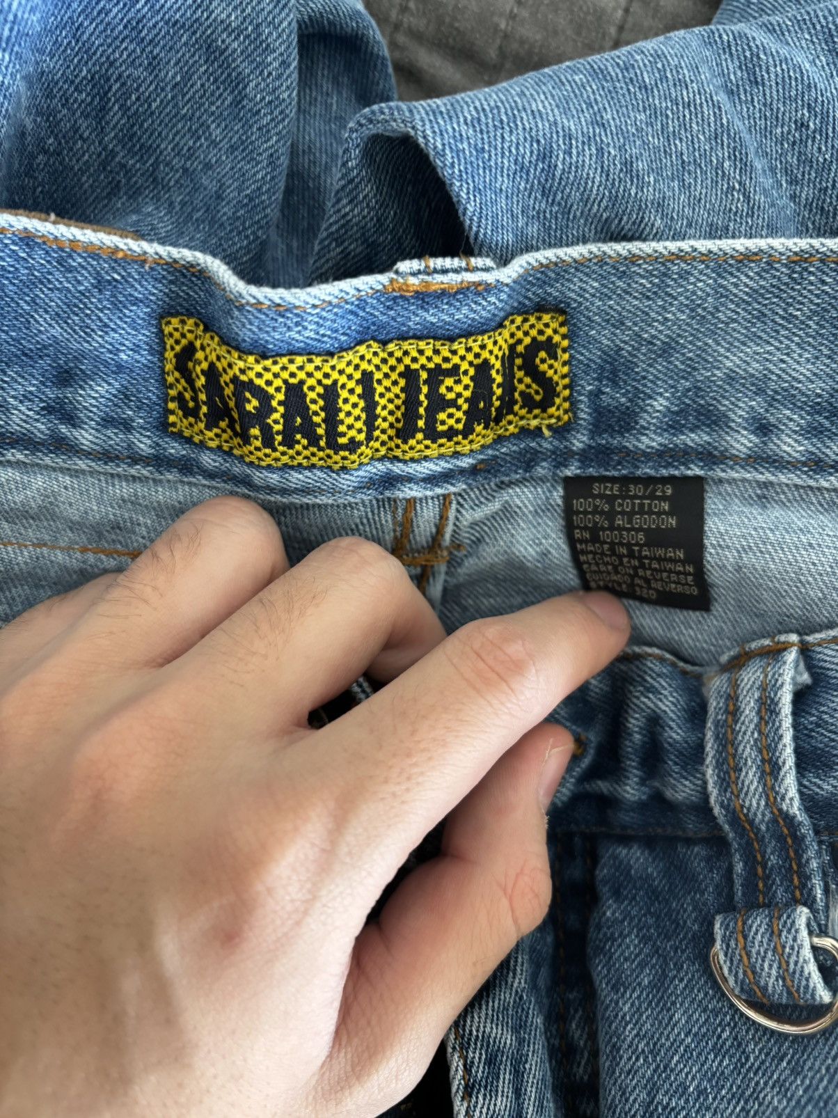 Japanese Brand Rare Vintage 90s Sarali Baggy double cargo pocket jeans Size US 30 / EU 46 - 6 Thumbnail