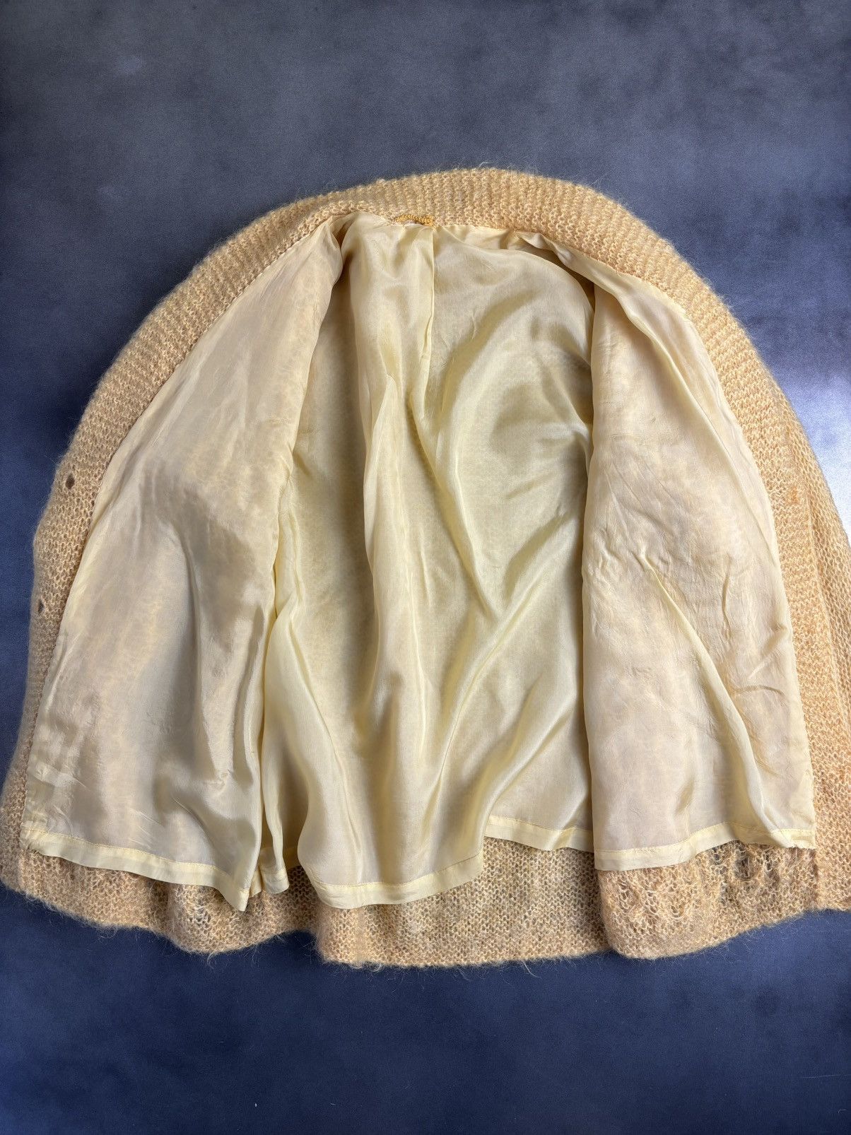 Vintage Vintage Mohair Blazer Loose Knit Angora Shag Fringe Coat 70s Size M / US 6-8 / IT 42-44 - 6 Thumbnail
