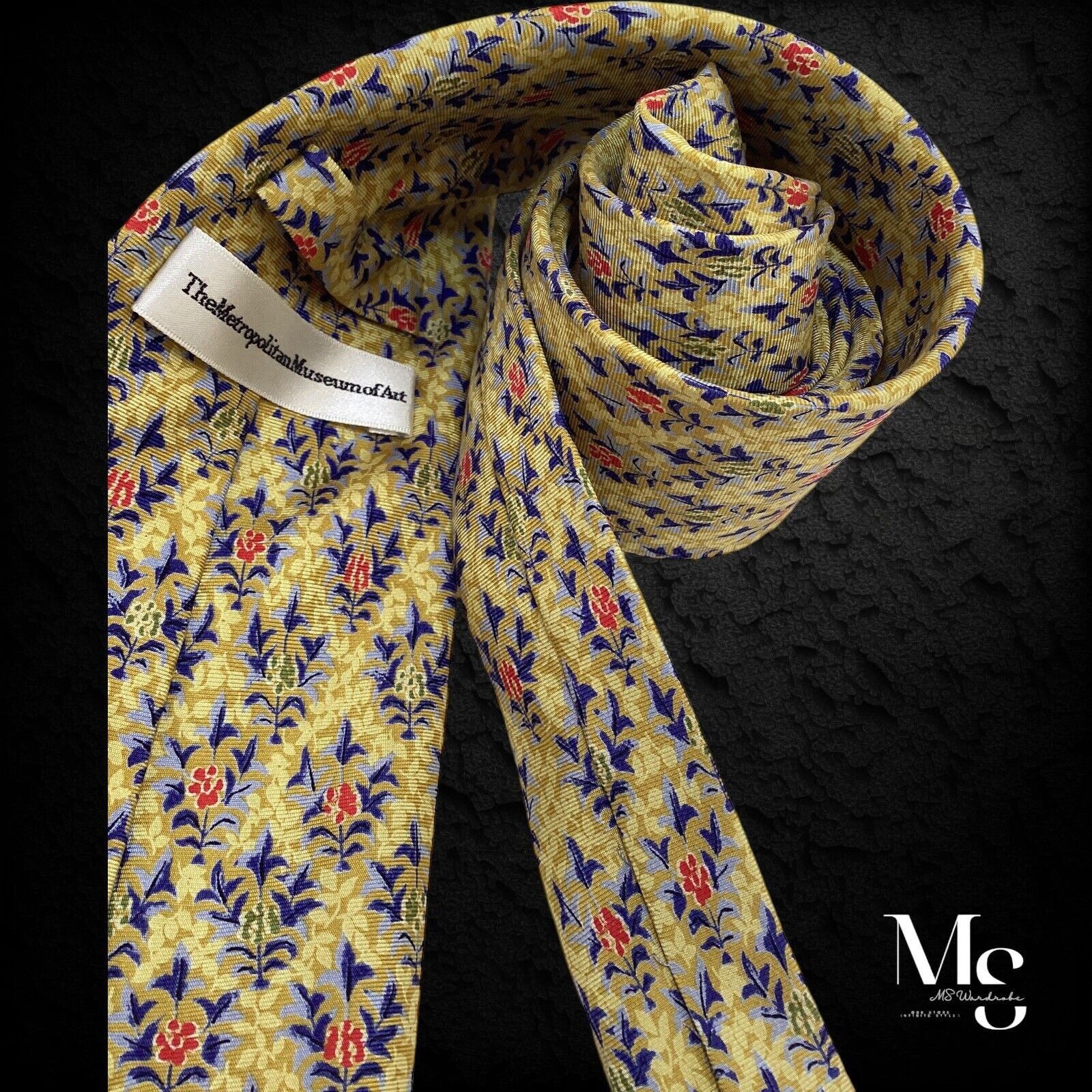 Other THE METROPOLITAN MUSEUM OF ART Gold Floral Silk Tie W:3.9" Size ONE SIZE - 3 Thumbnail