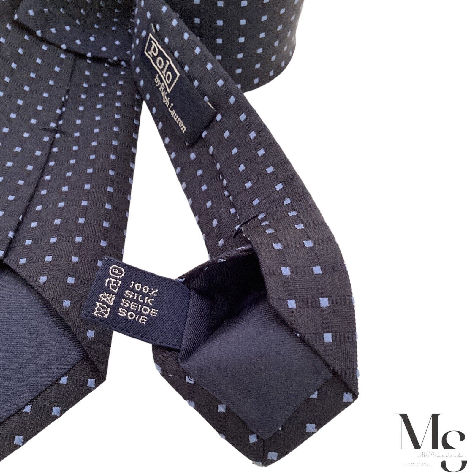 Polo Ralph Lauren POLO BY RALPH LAUREN Blue Geometric Tie Hand Made In Germany Size ONE SIZE - 4 Thumbnail