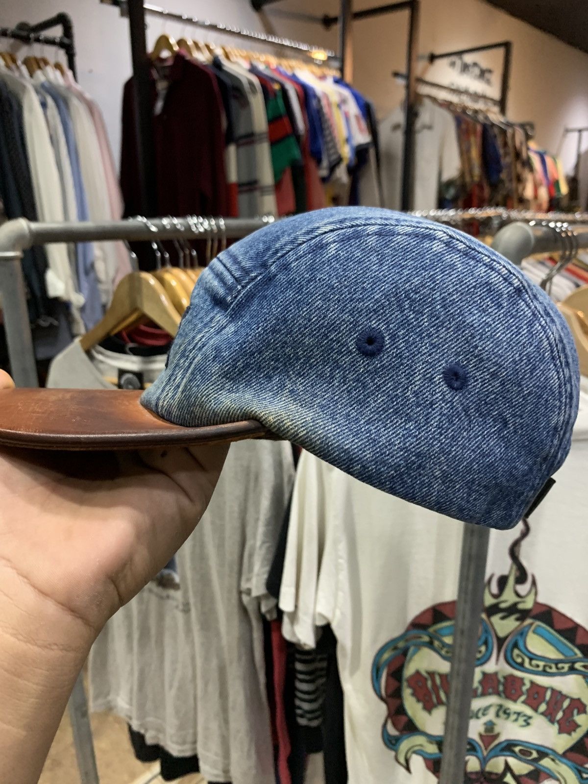 Supreme SUPREME DENIM LEATHER 5 PANEL CAP Size ONE SIZE - 7 Thumbnail