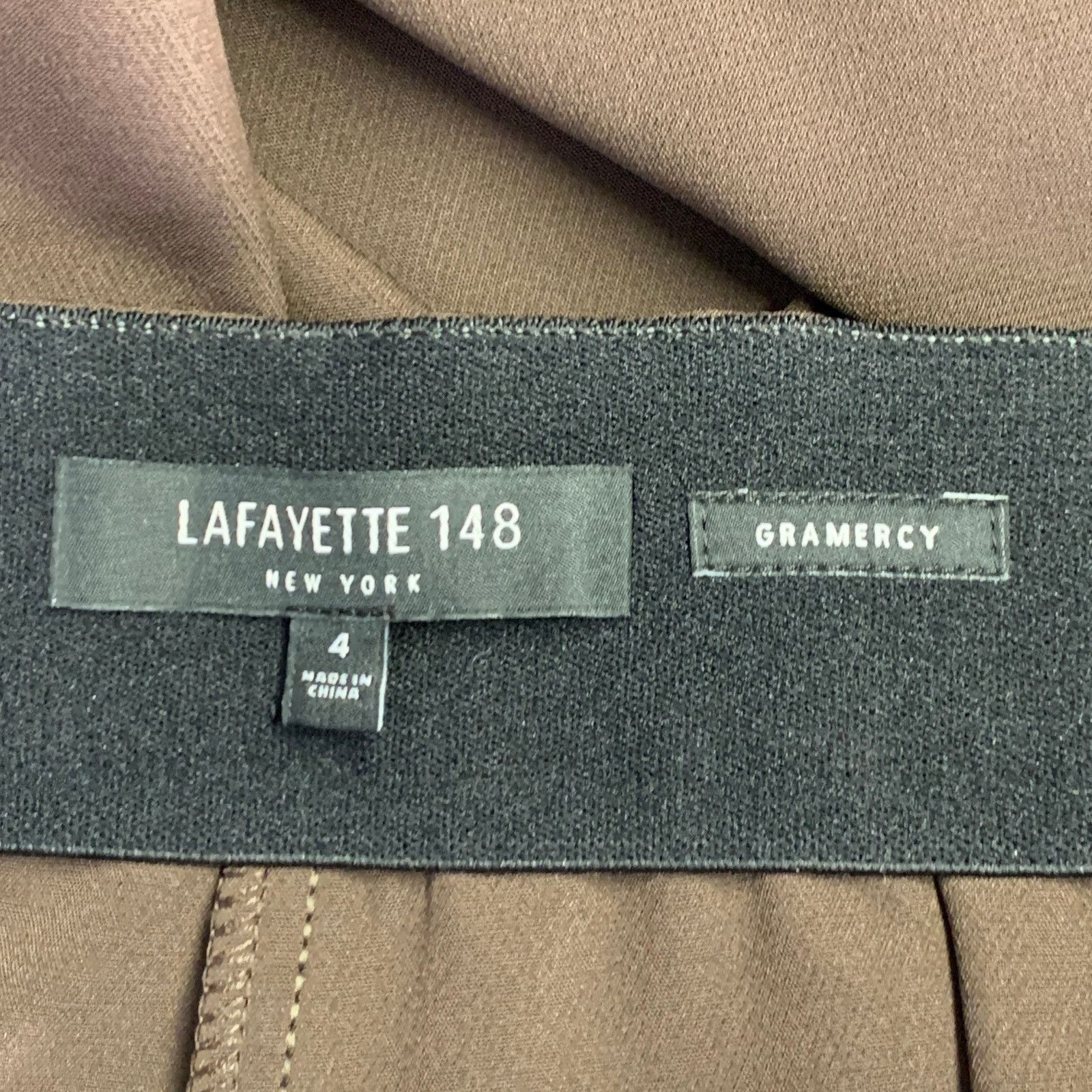 Lafayette 148 Size 4 Brown Polyamide Blend Side Zipper Dress Pants Size 27" / US 4 / IT 40 - 3 Thumbnail