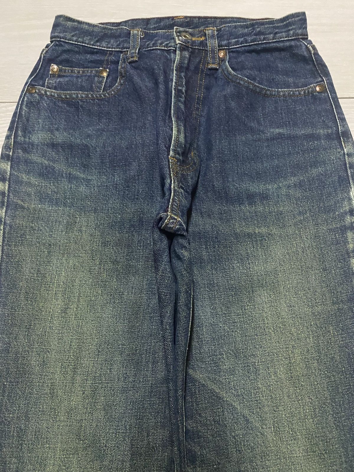 Japanese Brand Vintage Japanese Brand Mud Wash Frayer Baggy Jeans Size US 26 / EU 42 - 3 Thumbnail