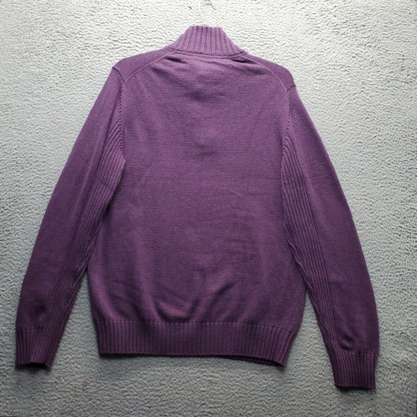 Sean John Sean John Sweater Mens Size 2XL Purple Long Sleeve Mock Neck Ribbed Hem Button Knit Pullover Folding into Casual Mens Sweater Size US XXL / EU 58 / 5 - 2 Thumbnail