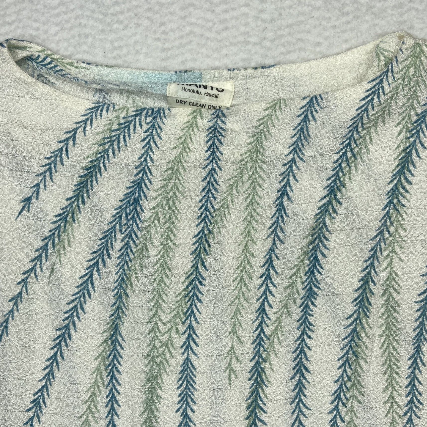 Vintage VINTAGE Manyo Hawaii Shirt Womens Large L Blue Green Palm Beach Size L / US 10 / IT 46 - 2 Thumbnail