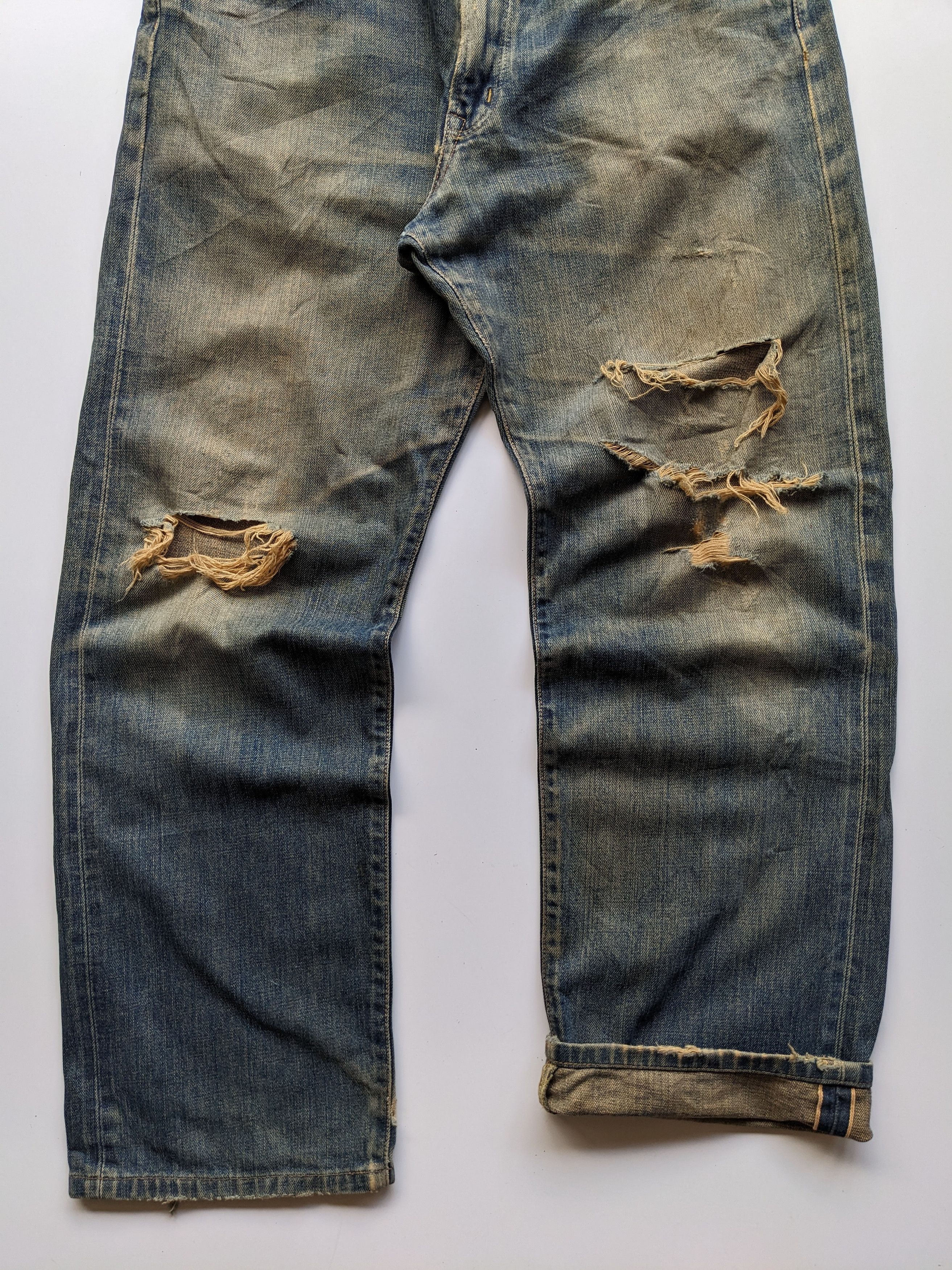 Edwin Vintage EDWIN 505X selvedge mudwash rusty distressed jeans Size US 35 - 4 Thumbnail